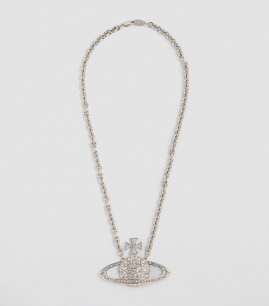 Vivienne Westwood Embellished Bas Relief Necklace Platinum/cystl Image 2