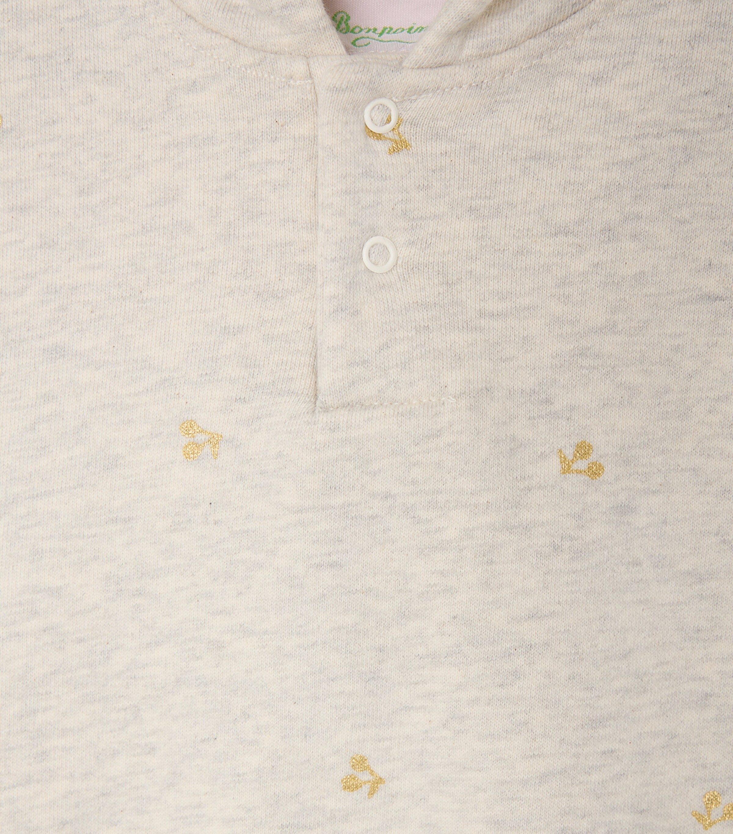 Cotton Cherry Print Hoodie (6-18 Months) IMPRIME BEIGE Image 3