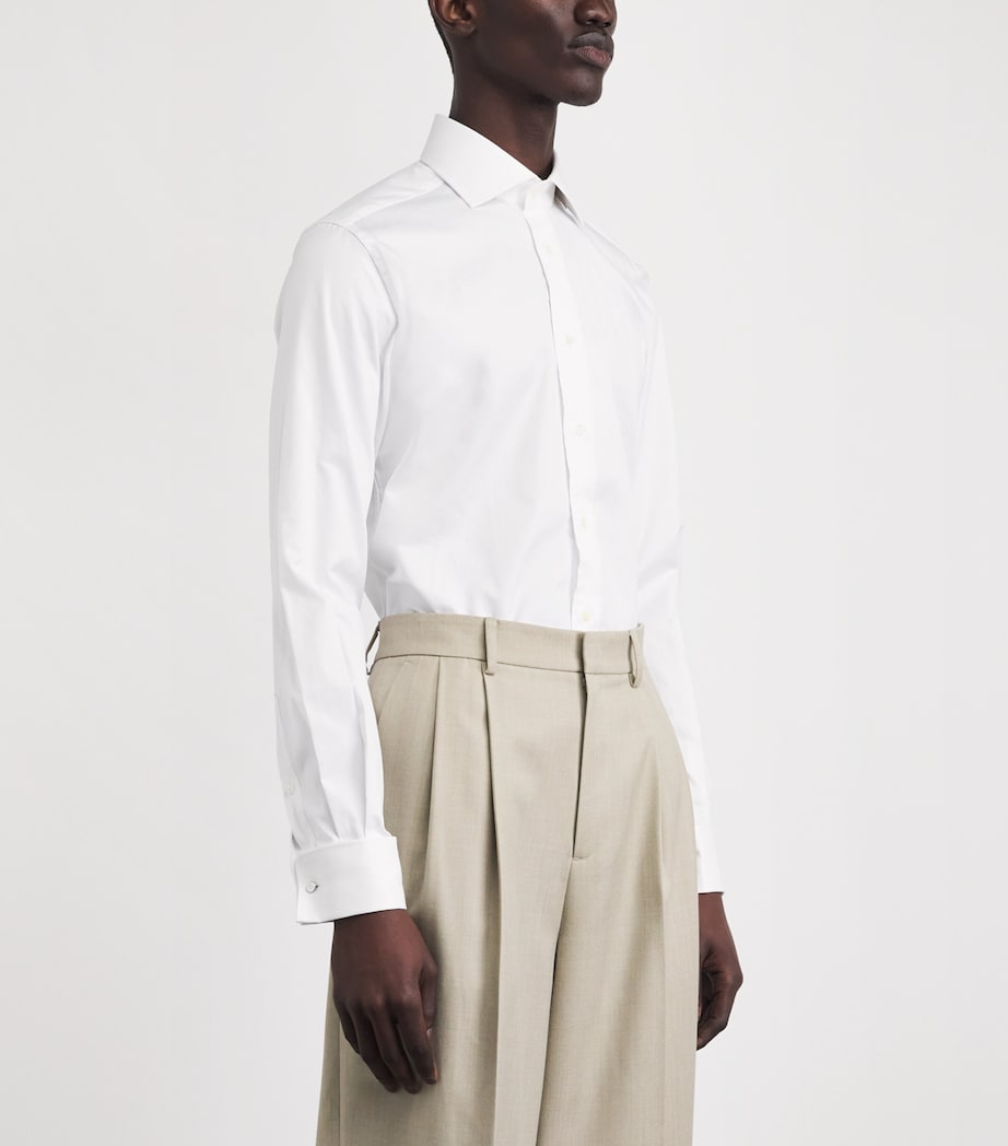 Corneliani Mens Cotton Twill Shirt Optical White Image 4