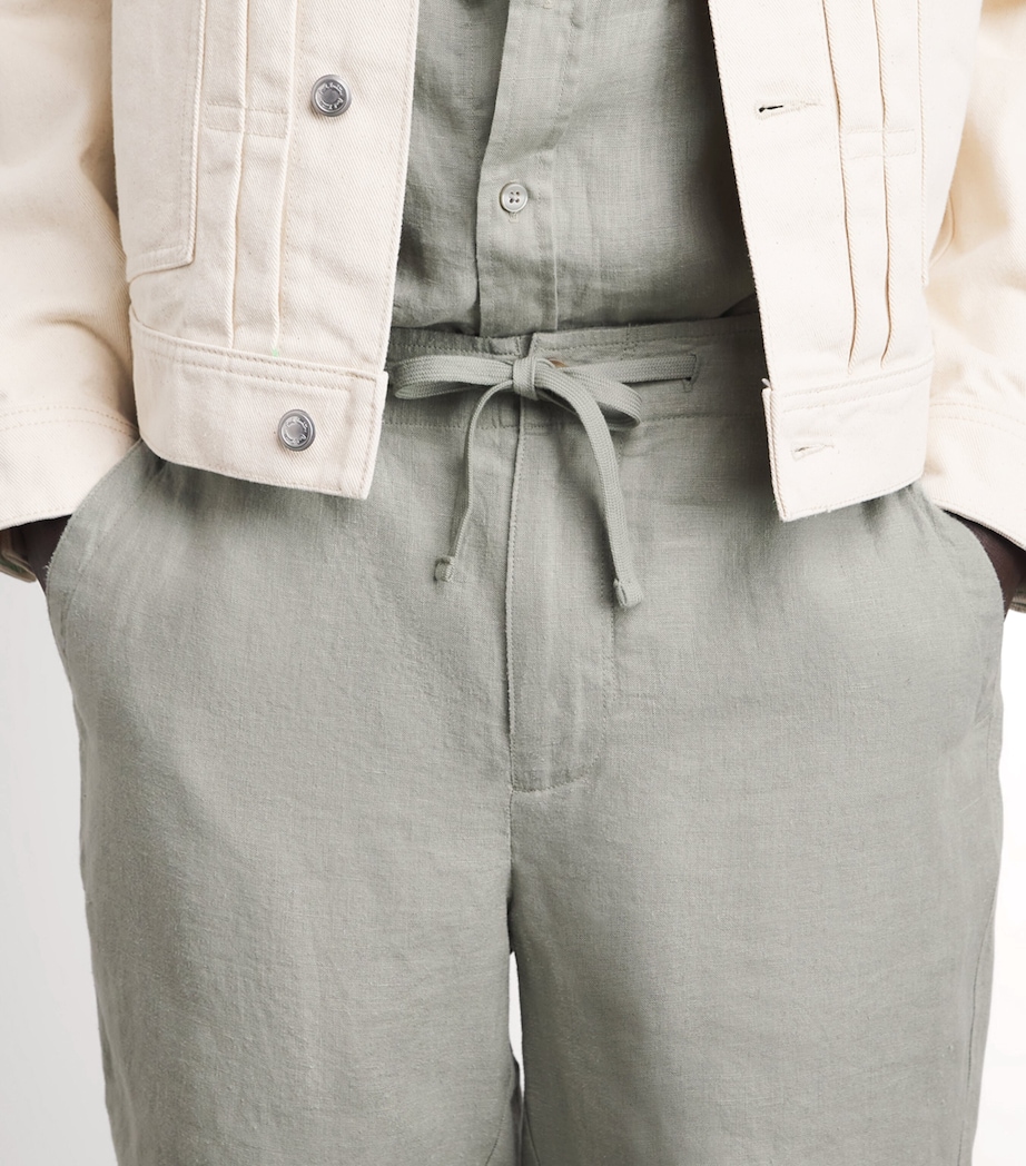 Vince Mens Linen Drawstring Shorts Matcha Image 3