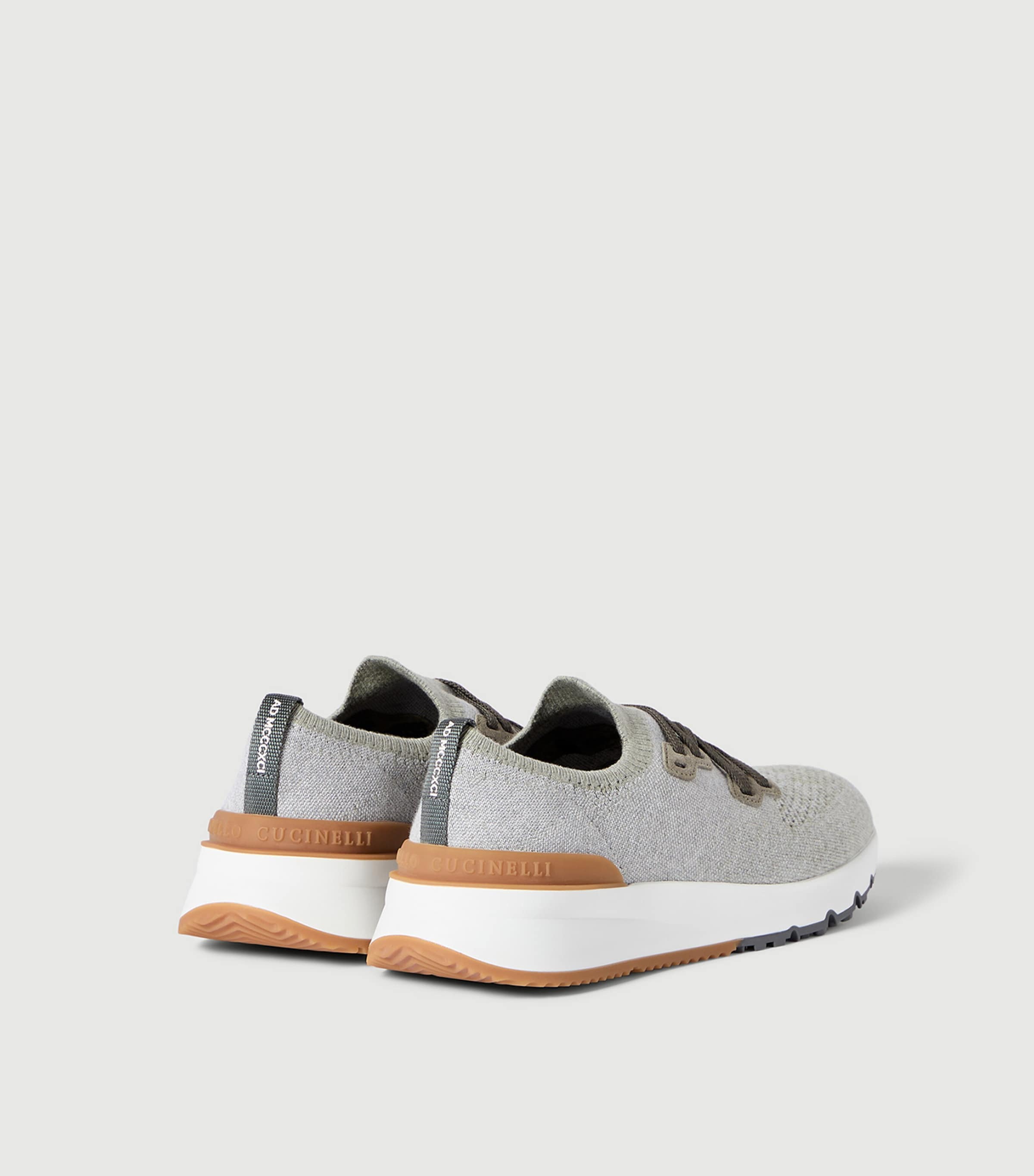 Brunello Cucinelli Cotton-Blend Chiné-Knit Sneakers Image 3