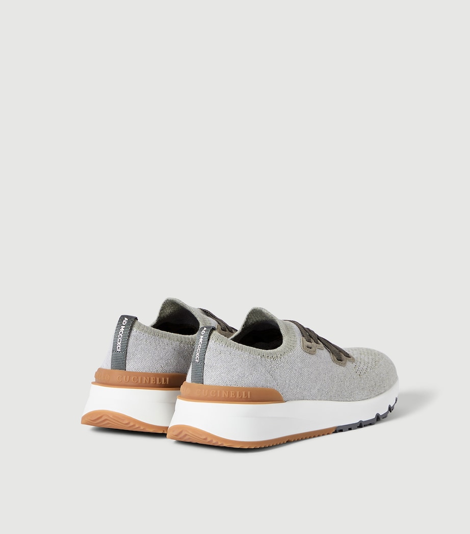 Brunello Cucinelli Cotton-Blend Chiné-Knit Sneakers Image 3