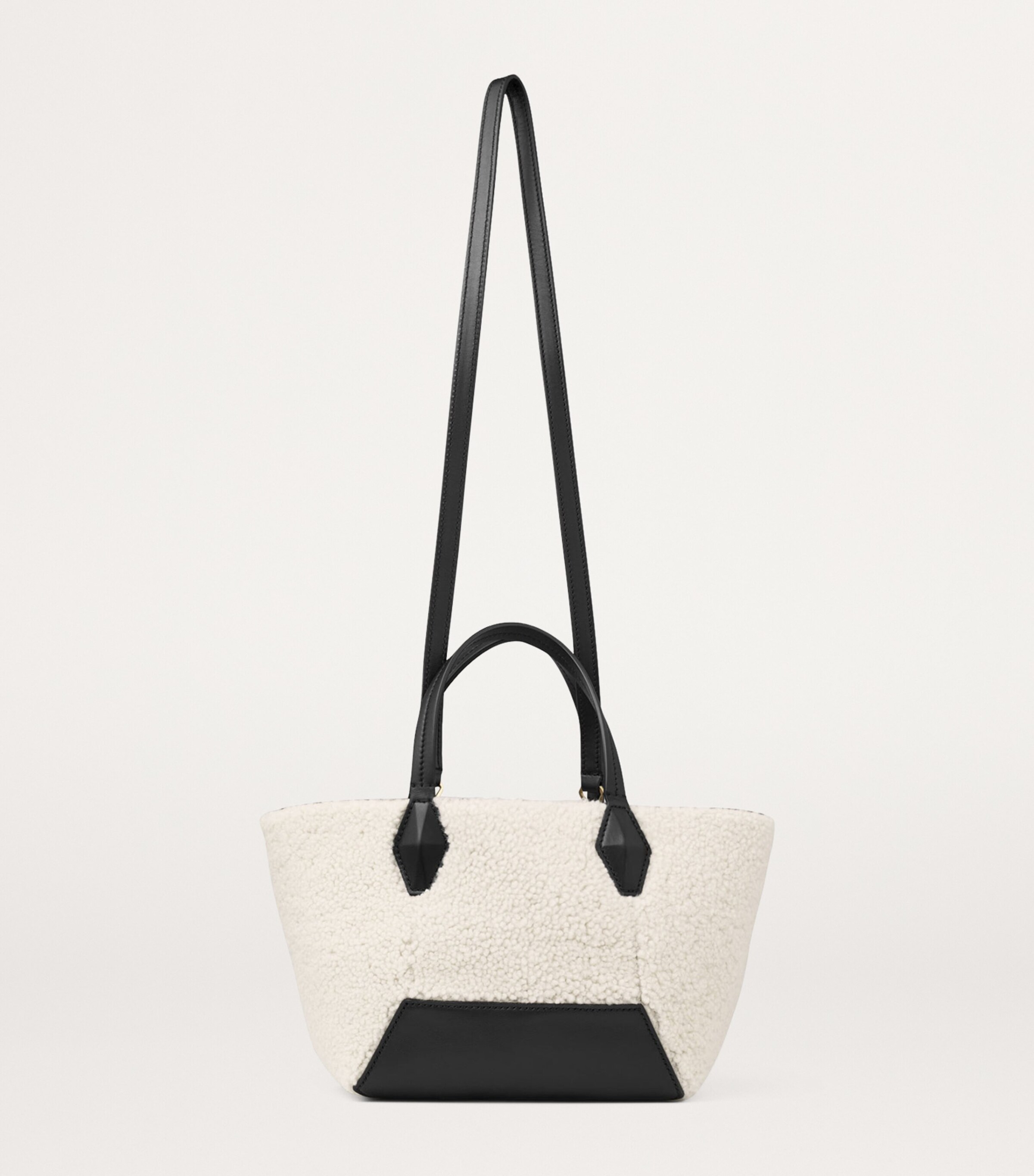 Diamond Small Shearling Tote Bag NATURAL Image 5