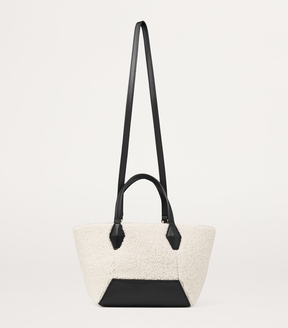 Diamond Small Shearling Tote Bag NATURAL Image 5