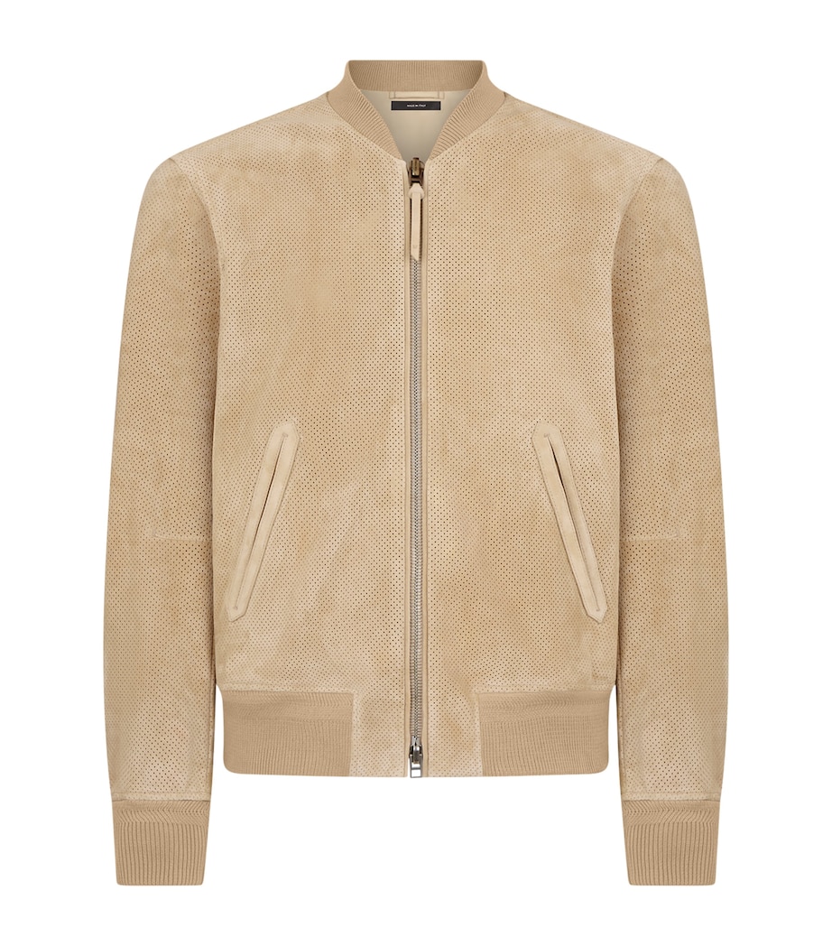 Leather Bomber Jacket JCB Image 1