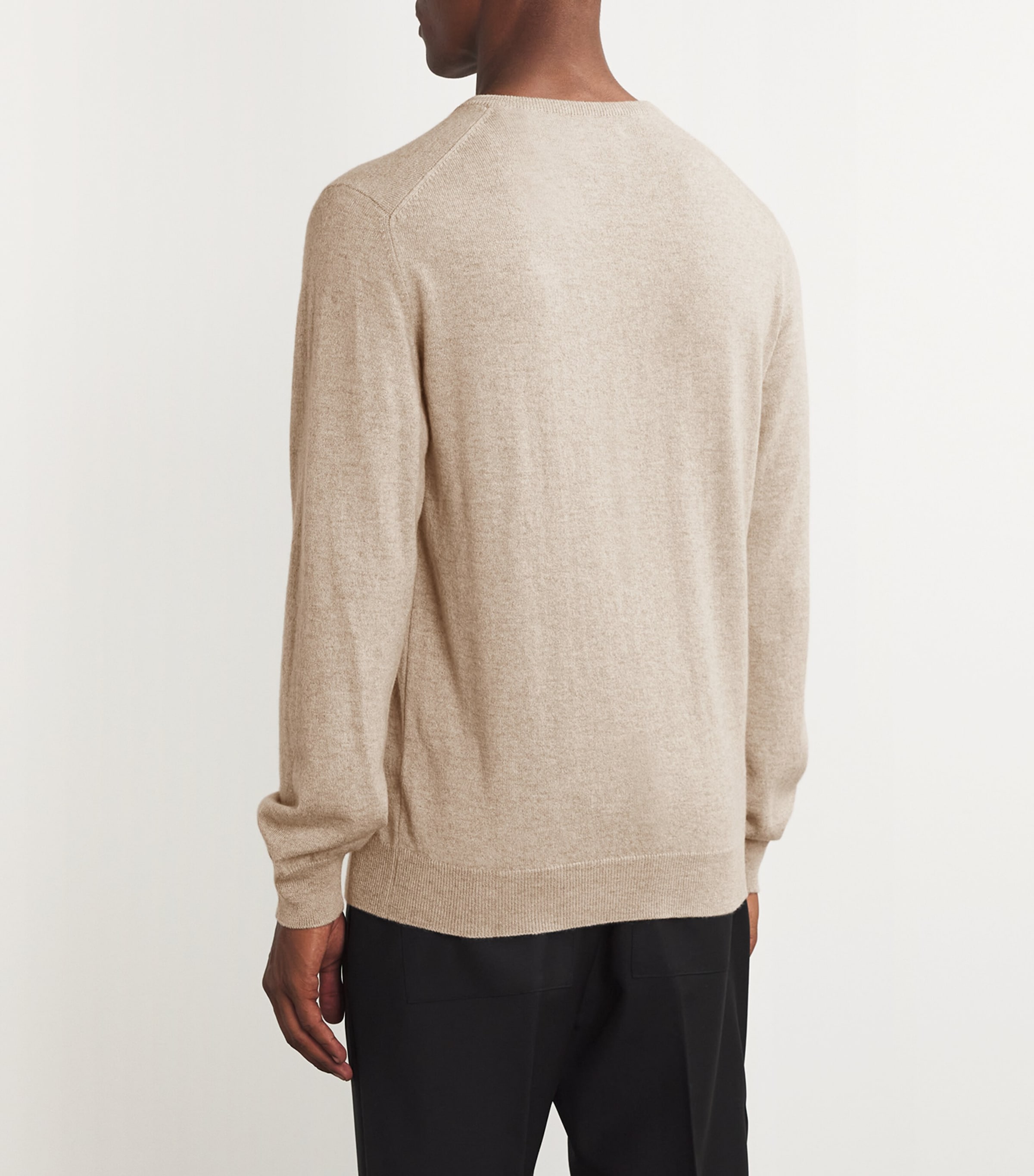 Cashmere V-Neck Sweater DARK MEDIUM DYED Image 4