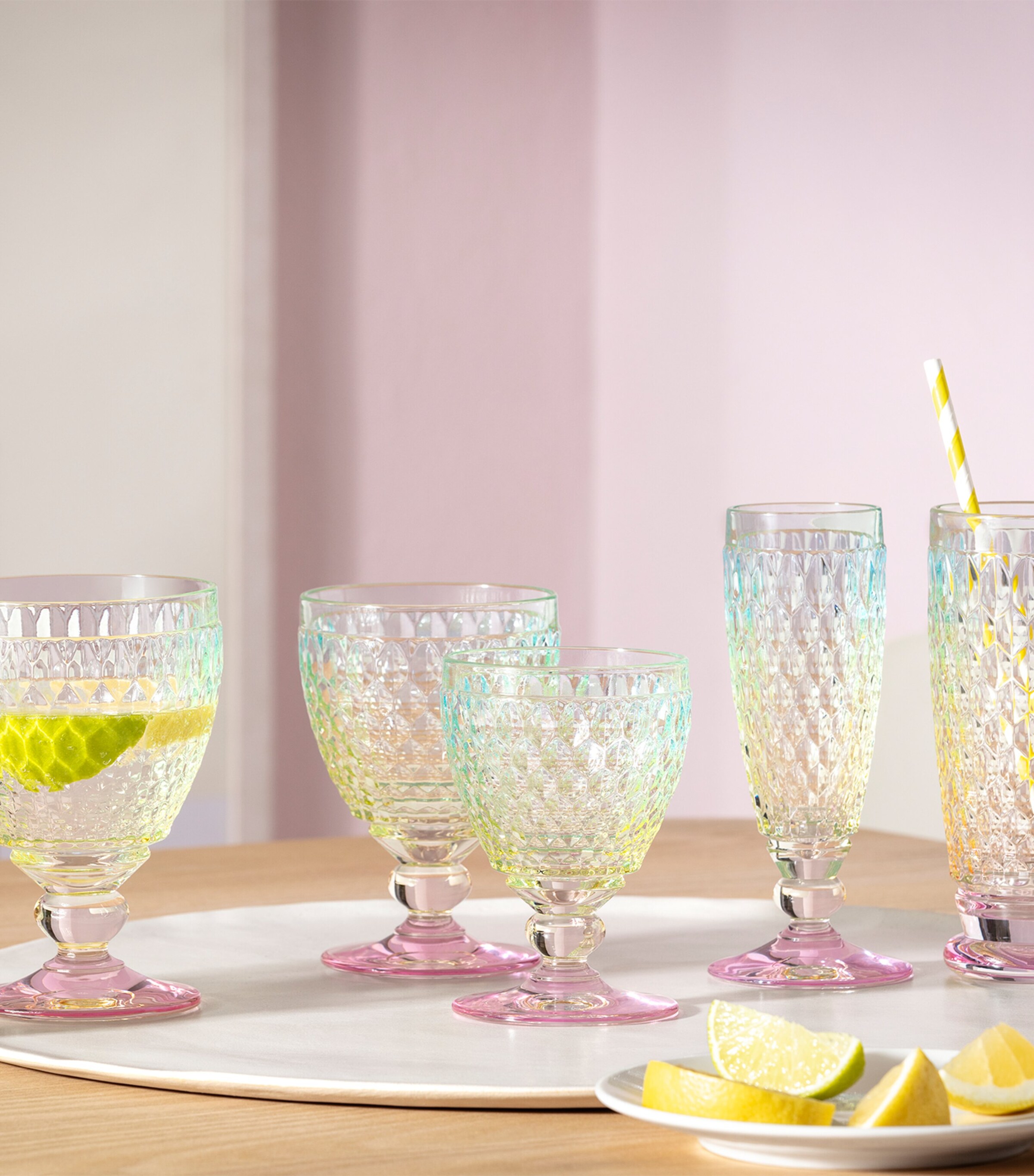 Set of 4 Boston Pearl White Wine Glasses (125ml) MULTI Image 3