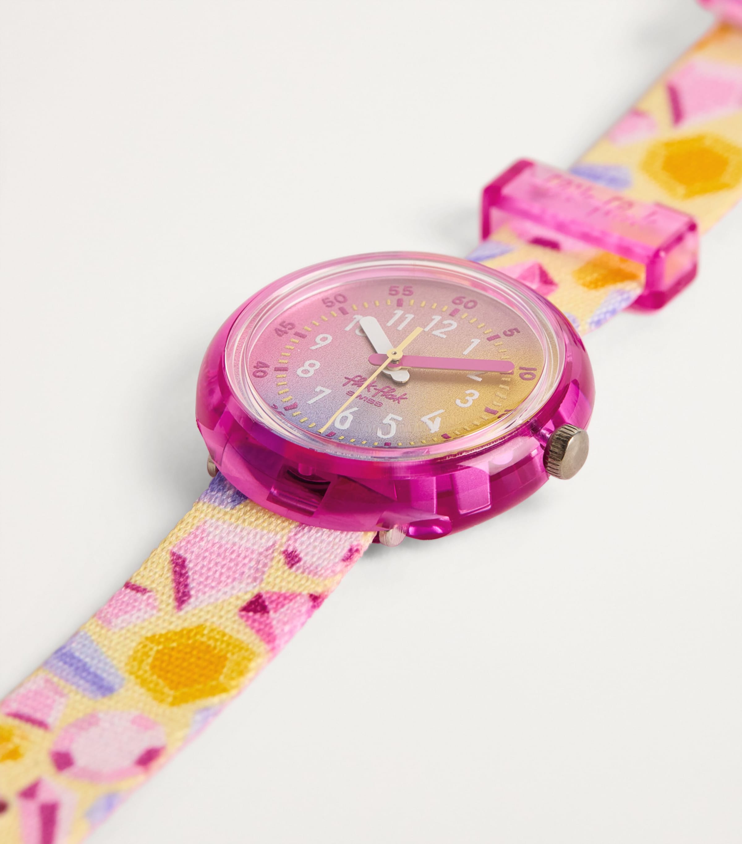 Flik Flak Sparkling Gemstones Watch 31.85mm Pink Image 3