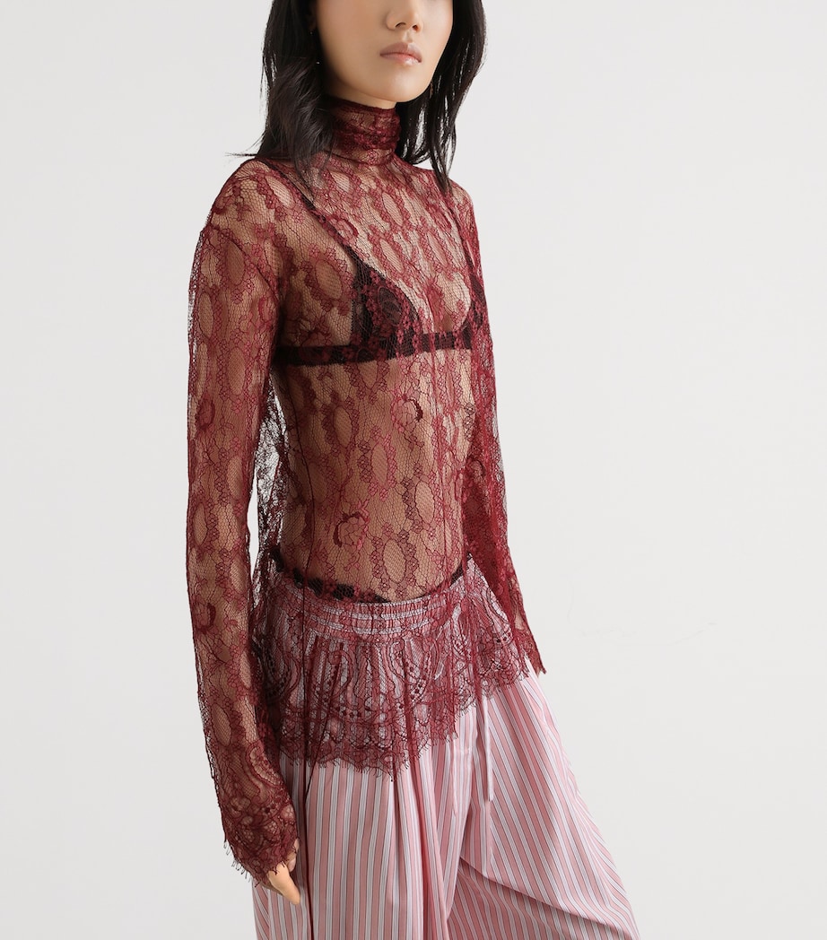 Dolce&Gabbana Womens Chantilly Lace Top Bord Image 6