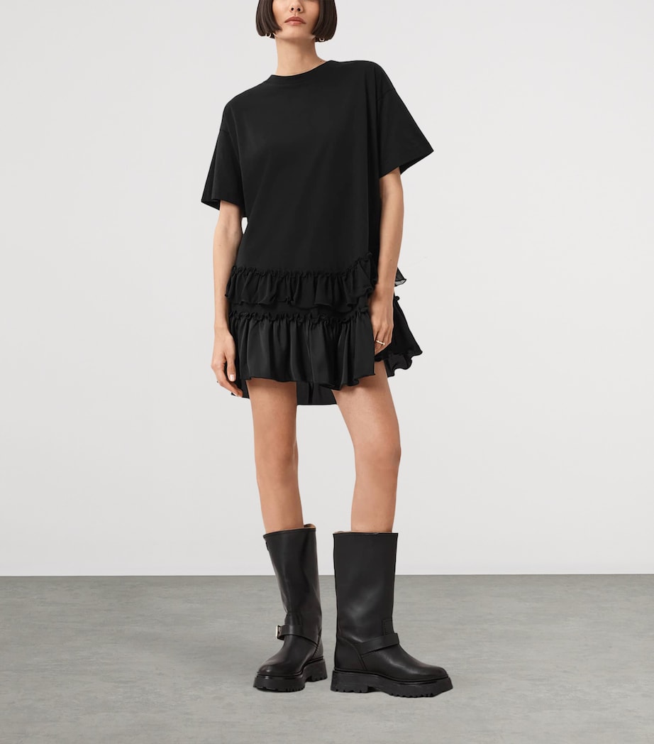 AllSaints Womens Organic Cotton Feyre Mini Dress Black Image 2