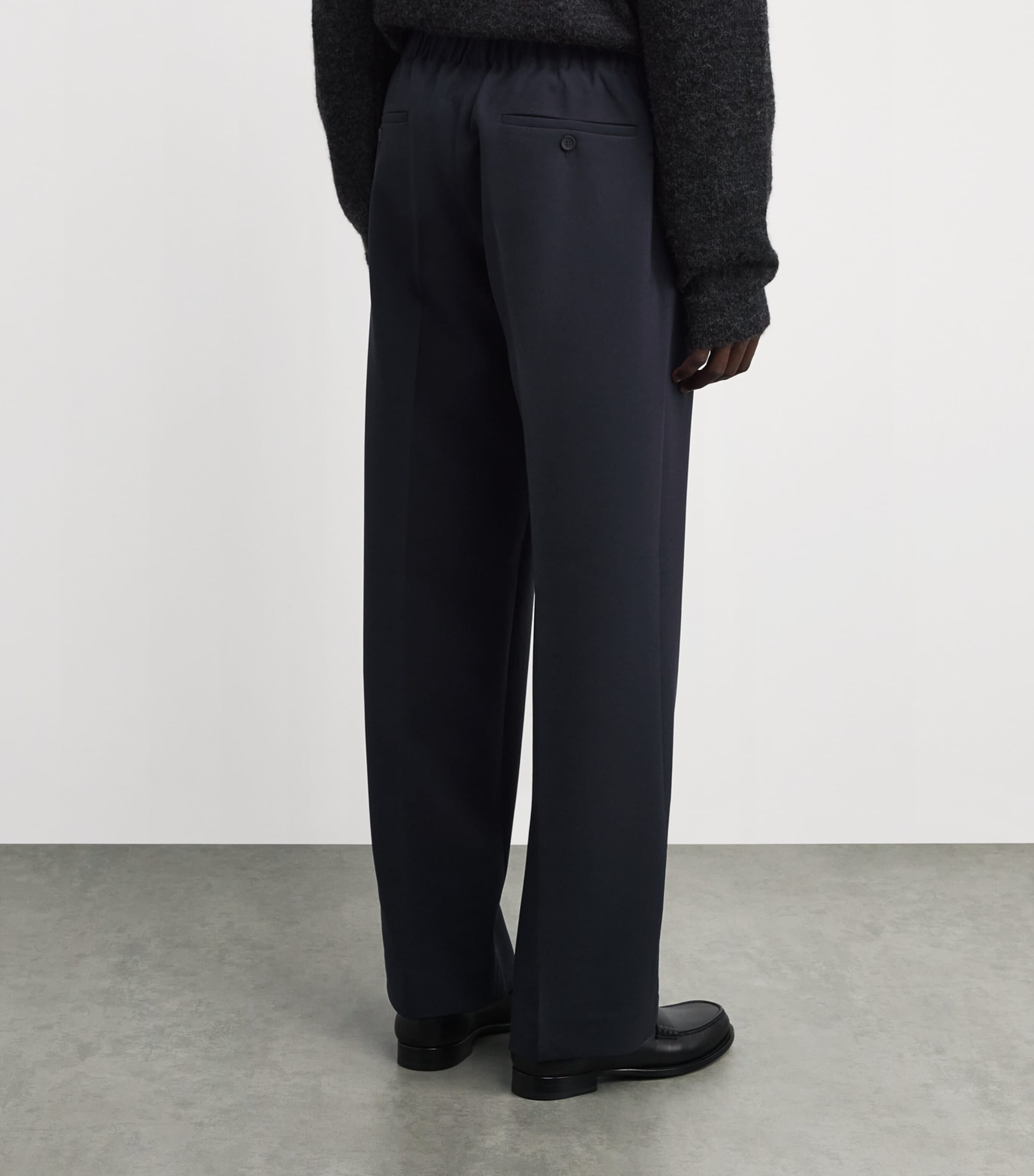 Wide-Leg Tailored Trousers NAVY BLUE Image 4