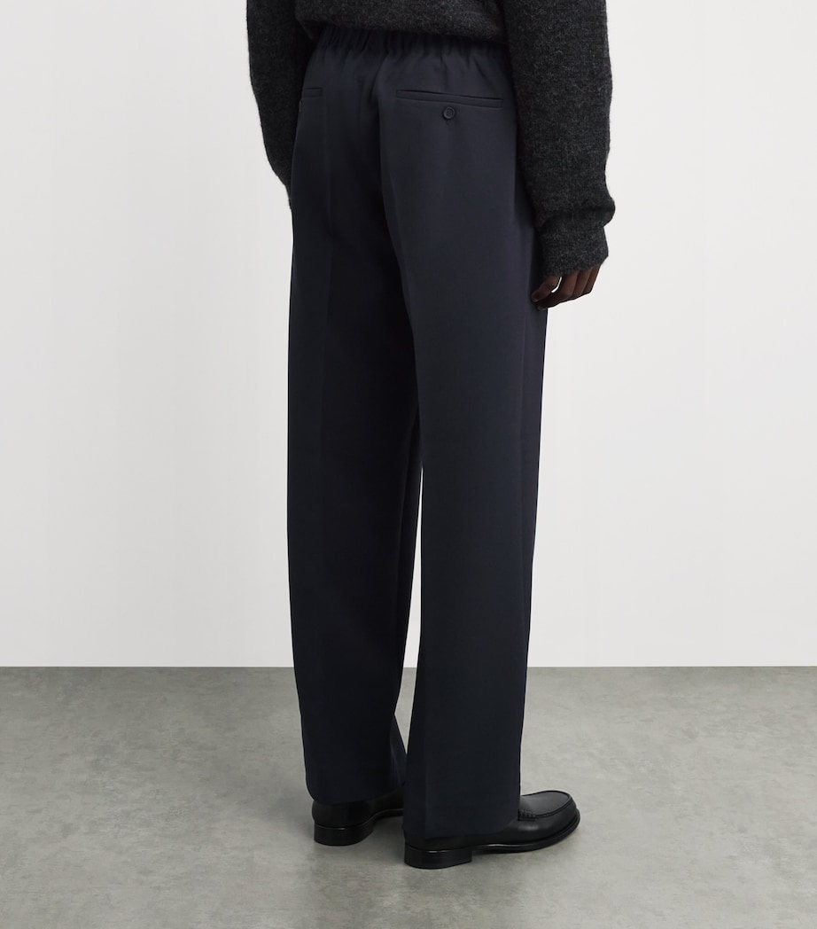 Wide-Leg Tailored Trousers NAVY BLUE Image 4