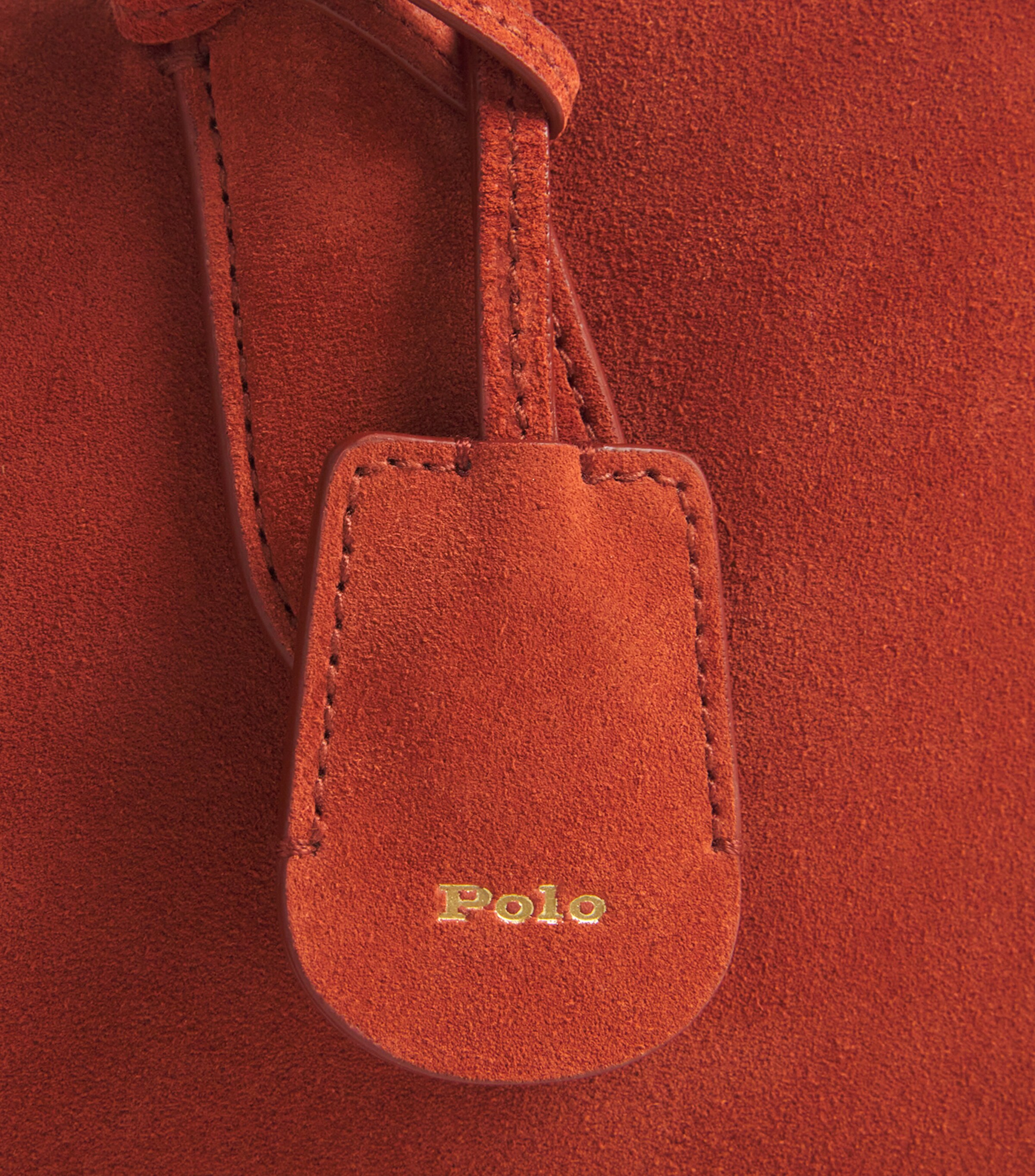 Polo Ralph Lauren Medium Suede Bellport Top-Handle Bag Auburn Image 6