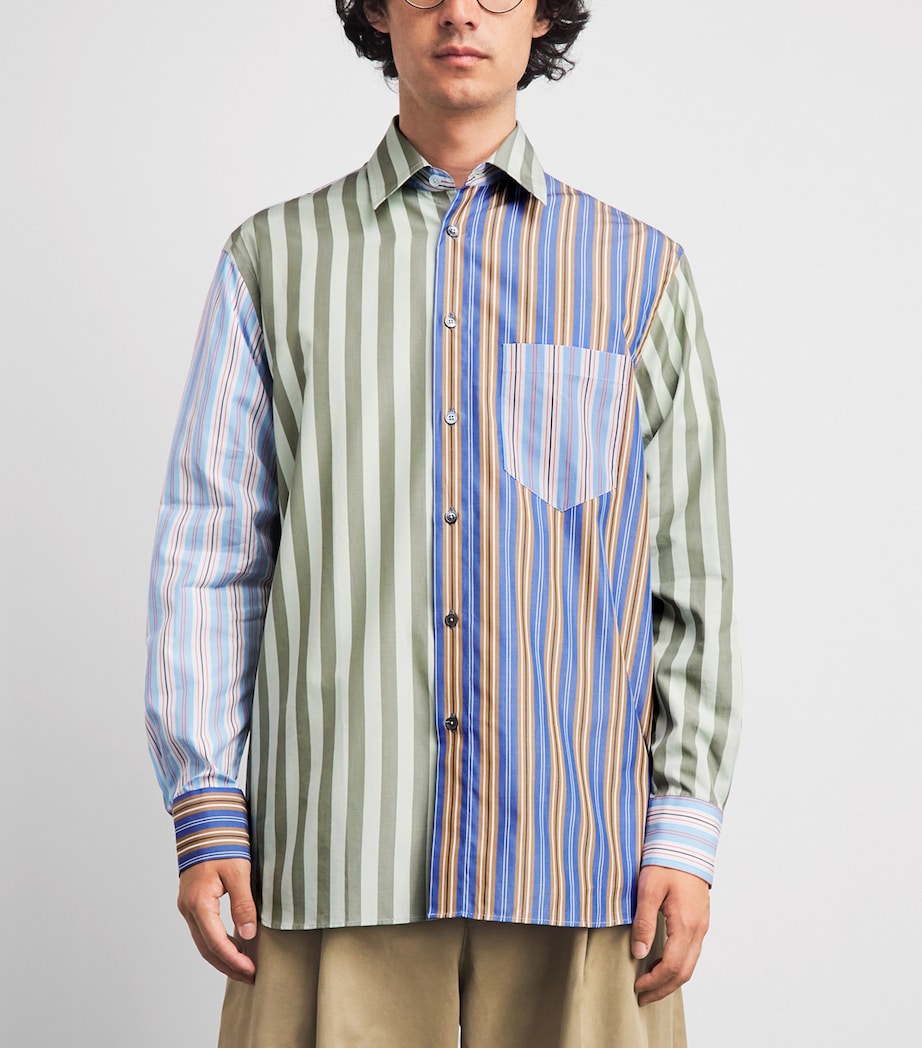 Paul Smith Mens Cotton Stripe Mix Up Shirt Image 4