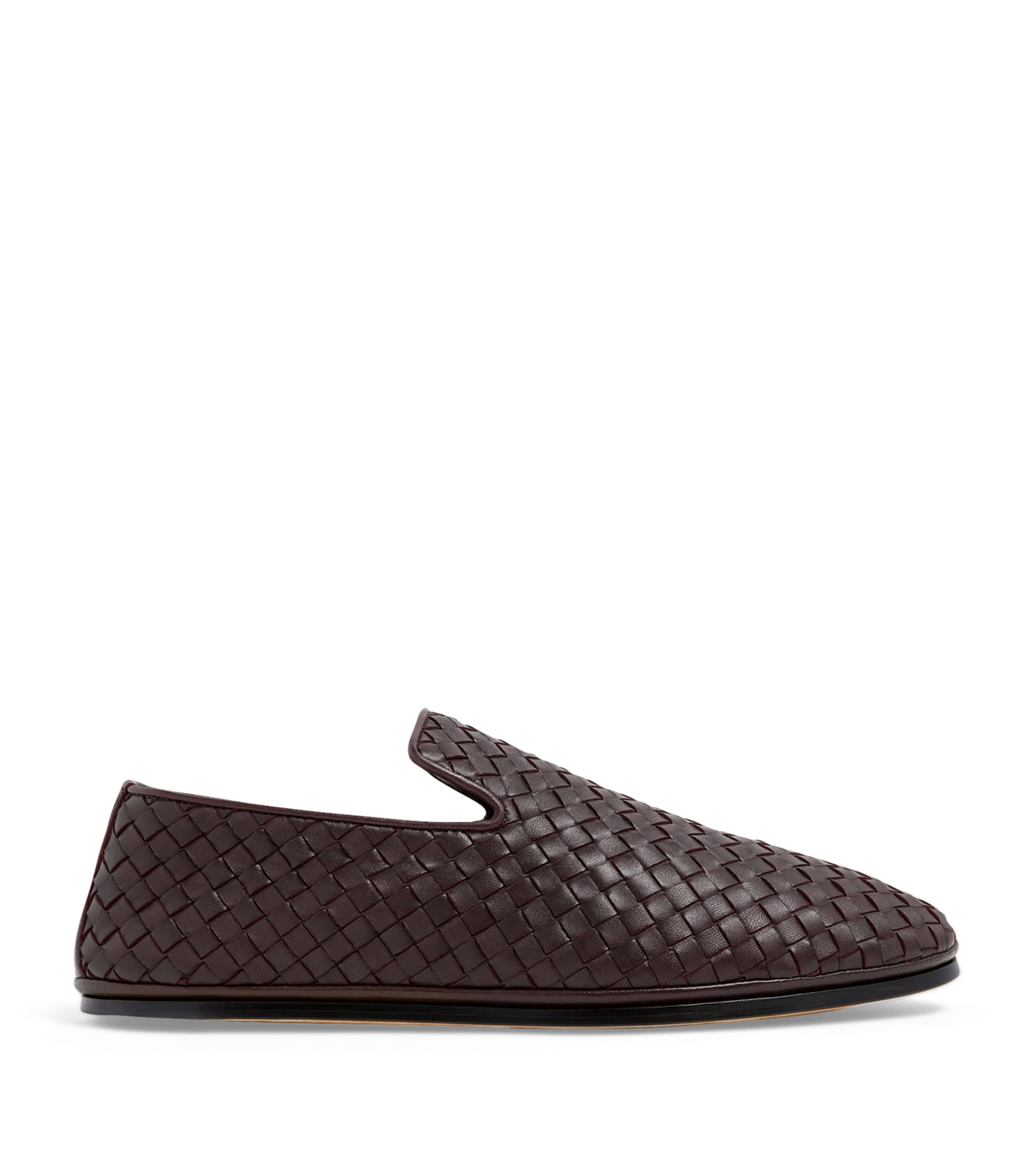 Shop Bottega Veneta Nappa Leather Slippers In Brown