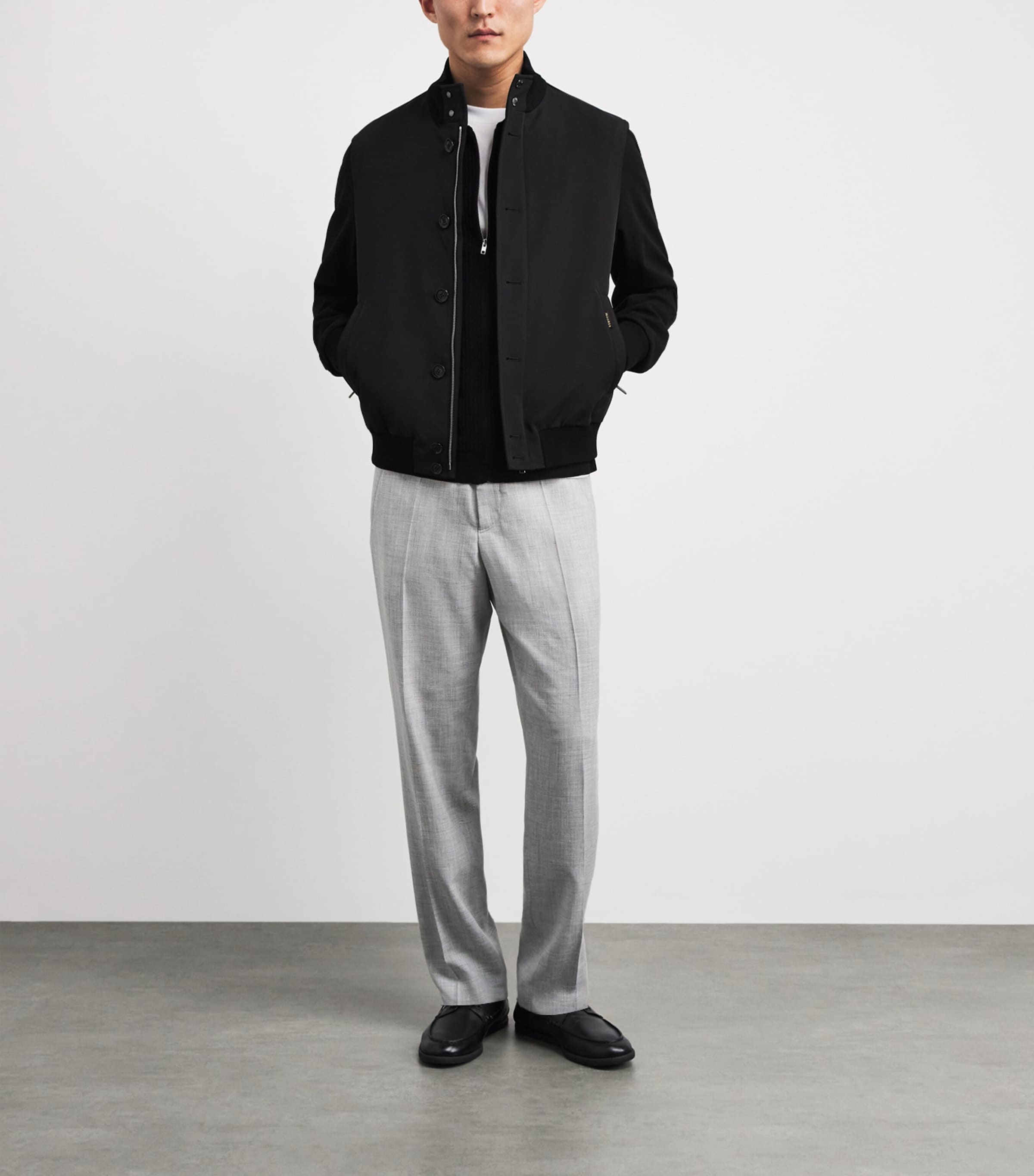 Moorer Mens Fidani-JKR Bomber Jacket Nero Image 2