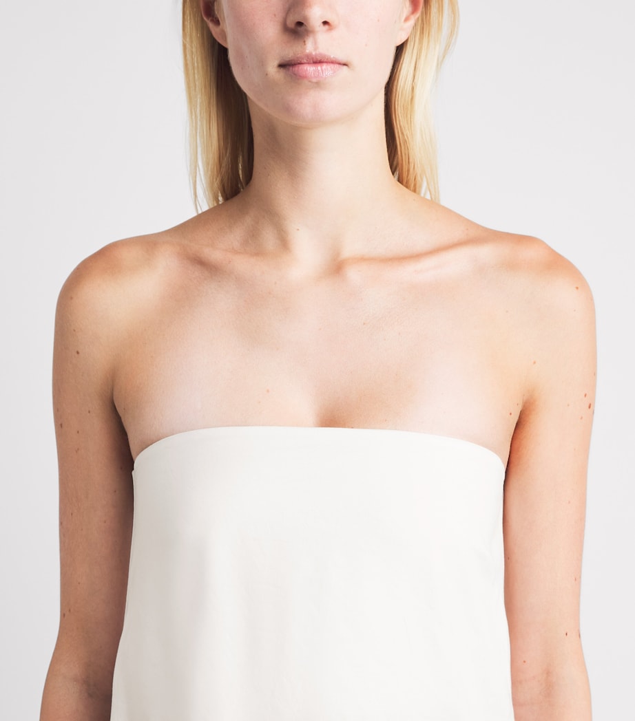 St. Agni Womens Organic Cotton Oxford Midi Dress White Image 3
