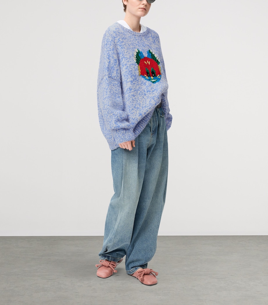 x Louis Wain Wool-Blend Cat Sweater BLUE/WHITE Image 4