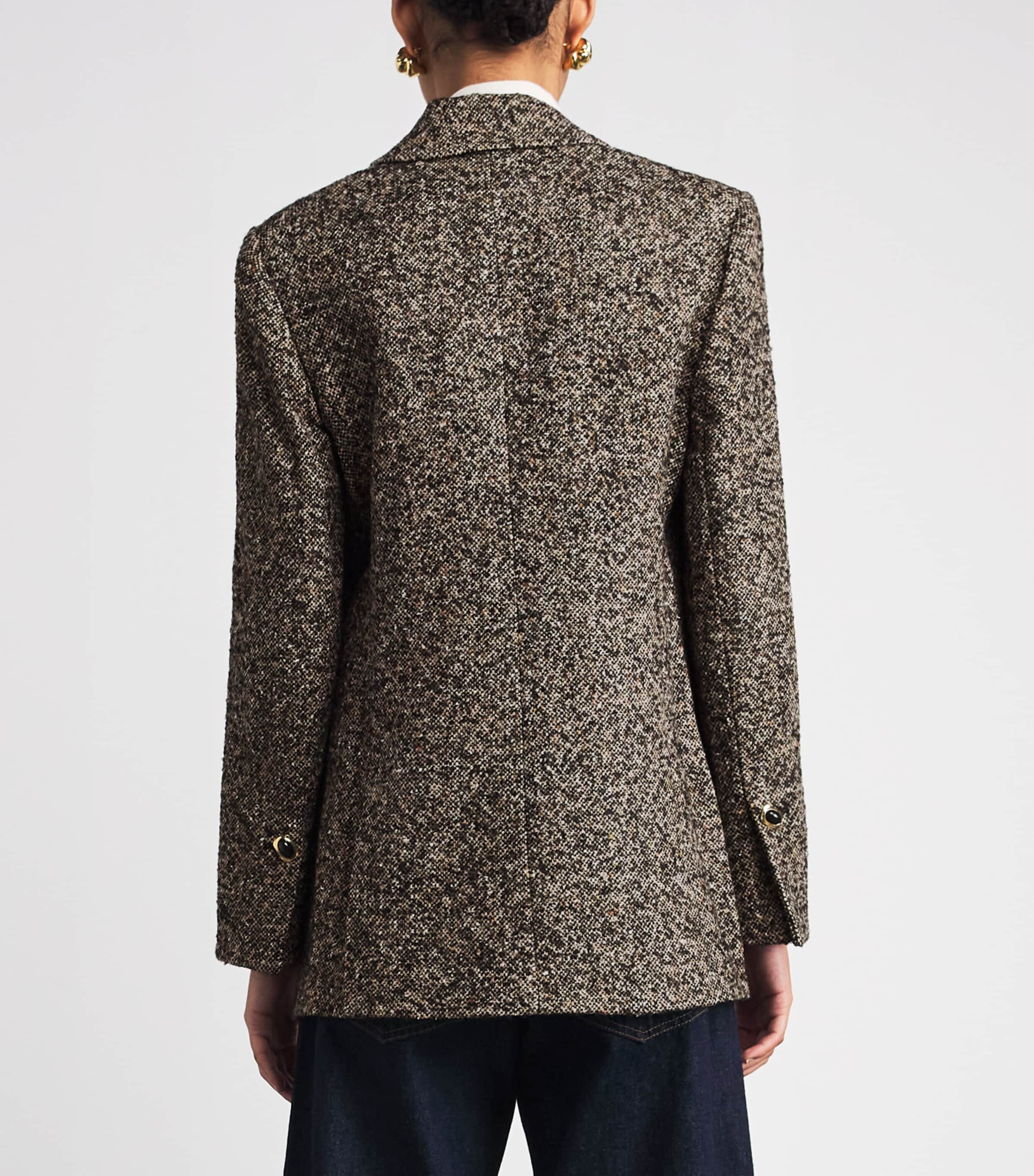 Veronica Beard Womens Tweed Maci Dickey Blazer Black Melange Image 5