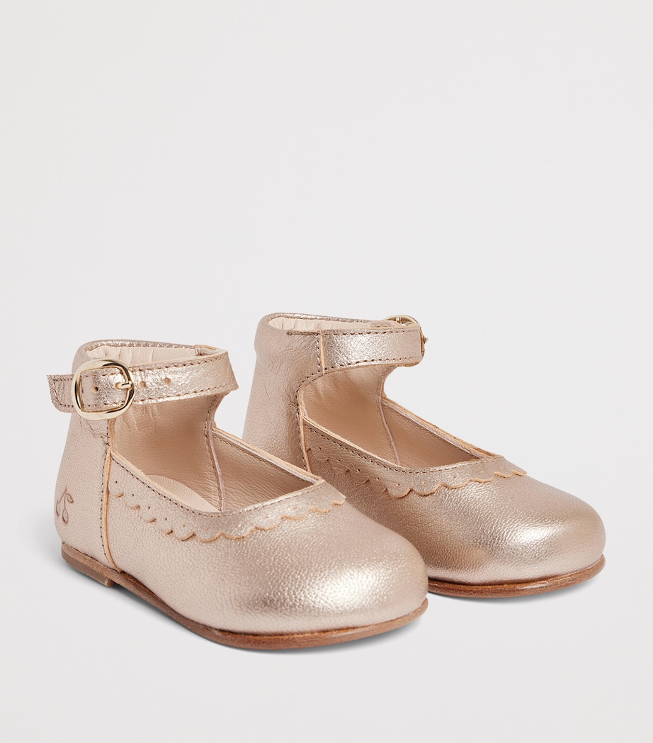 Bonpoint Metallic Leather Ballet Flats Mordore Image 3
