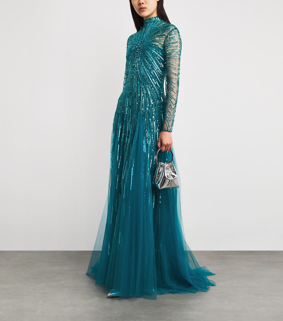 Tulle Sequinned Gown 194916 PACIFIC Image 2