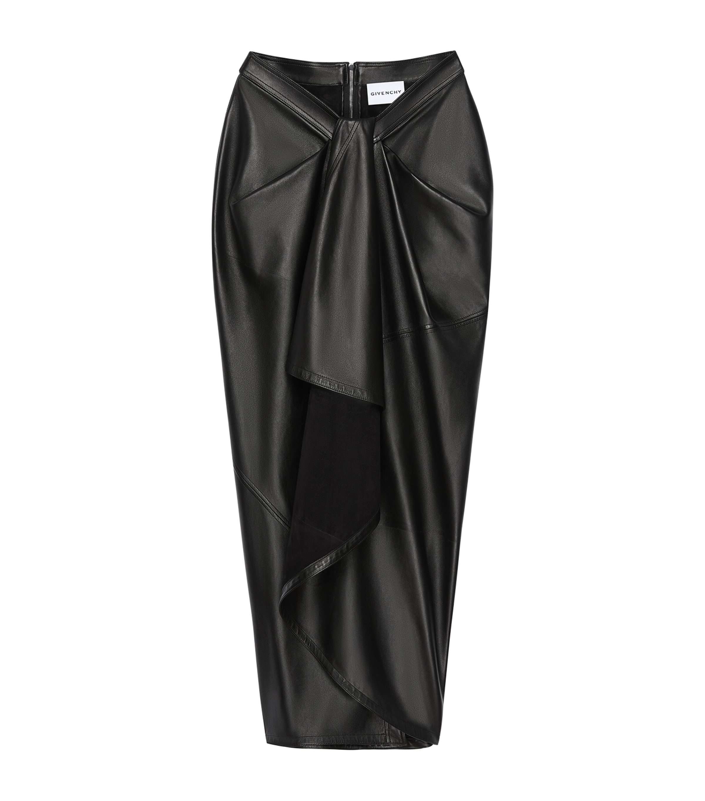 Givenchy Womens Lambskin Wrap Midi Skirt Black Image 1