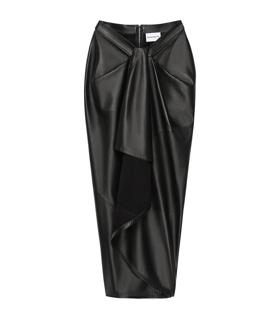 Givenchy Womens Lambskin Wrap Midi Skirt Black Image 1