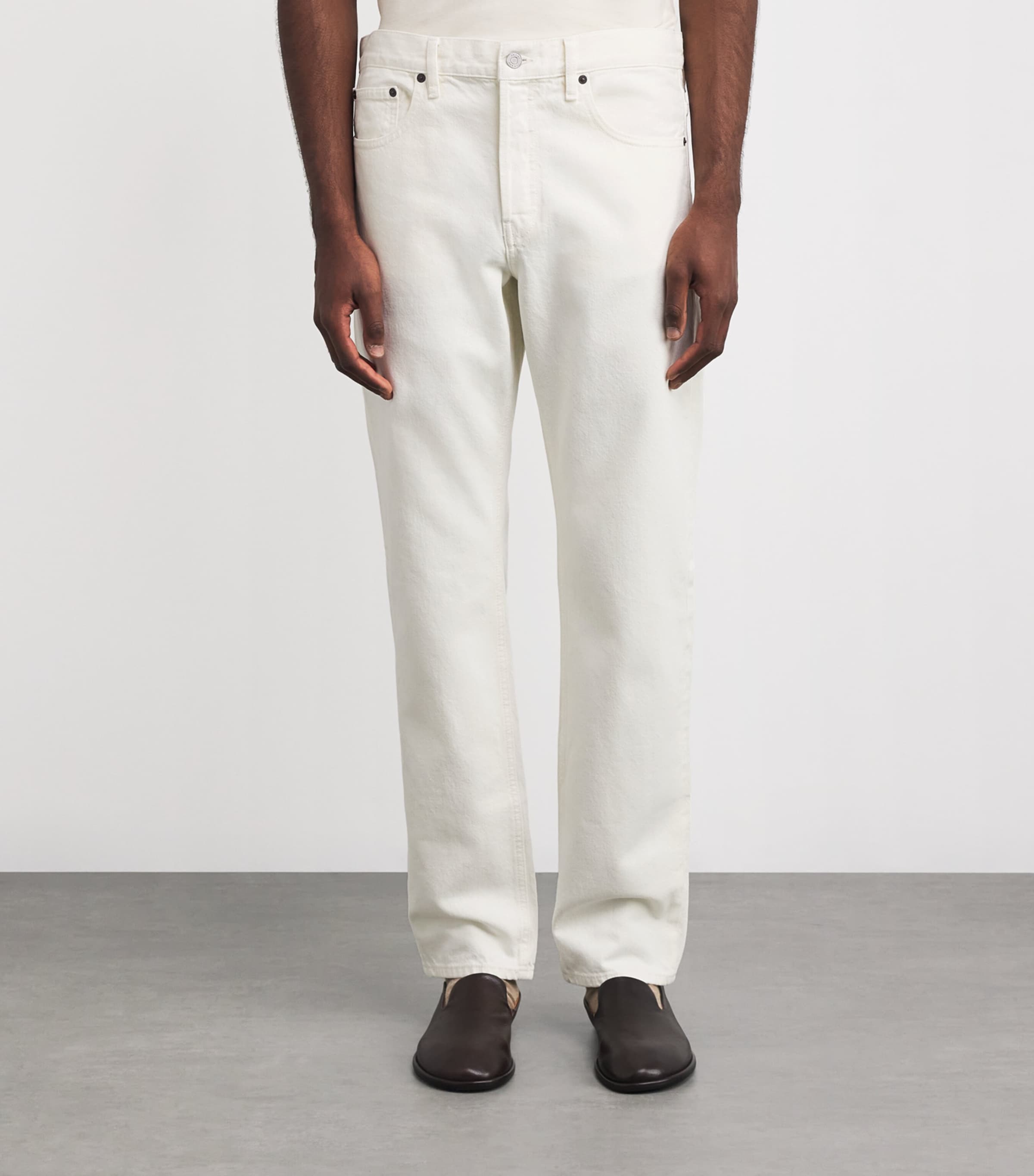 FRAME Mens The Straight Jeans Off White Image 3
