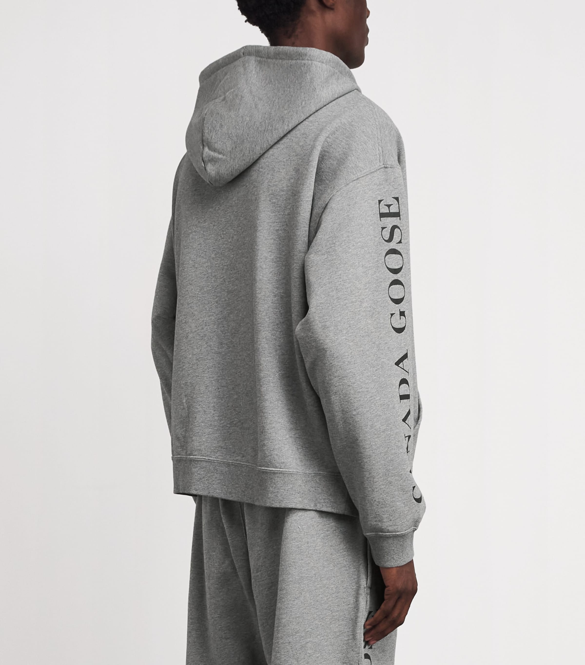 Canada Goose Mens Organic Cotton Graphic Rove Zip-Up Hoodie Stone Heather Image 5