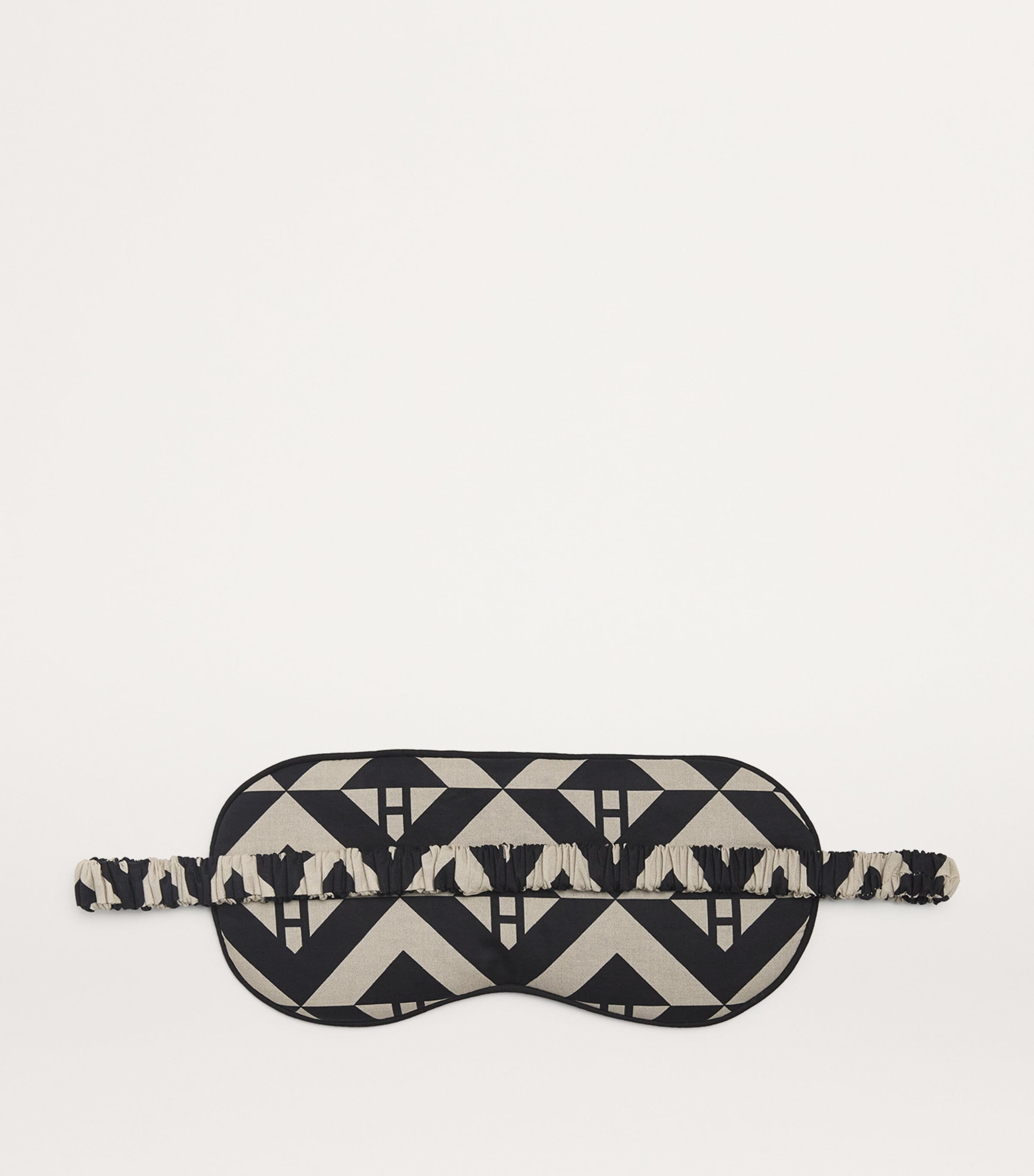 Cotton Geometric Sleep Mask BLACK IVORY Image 3