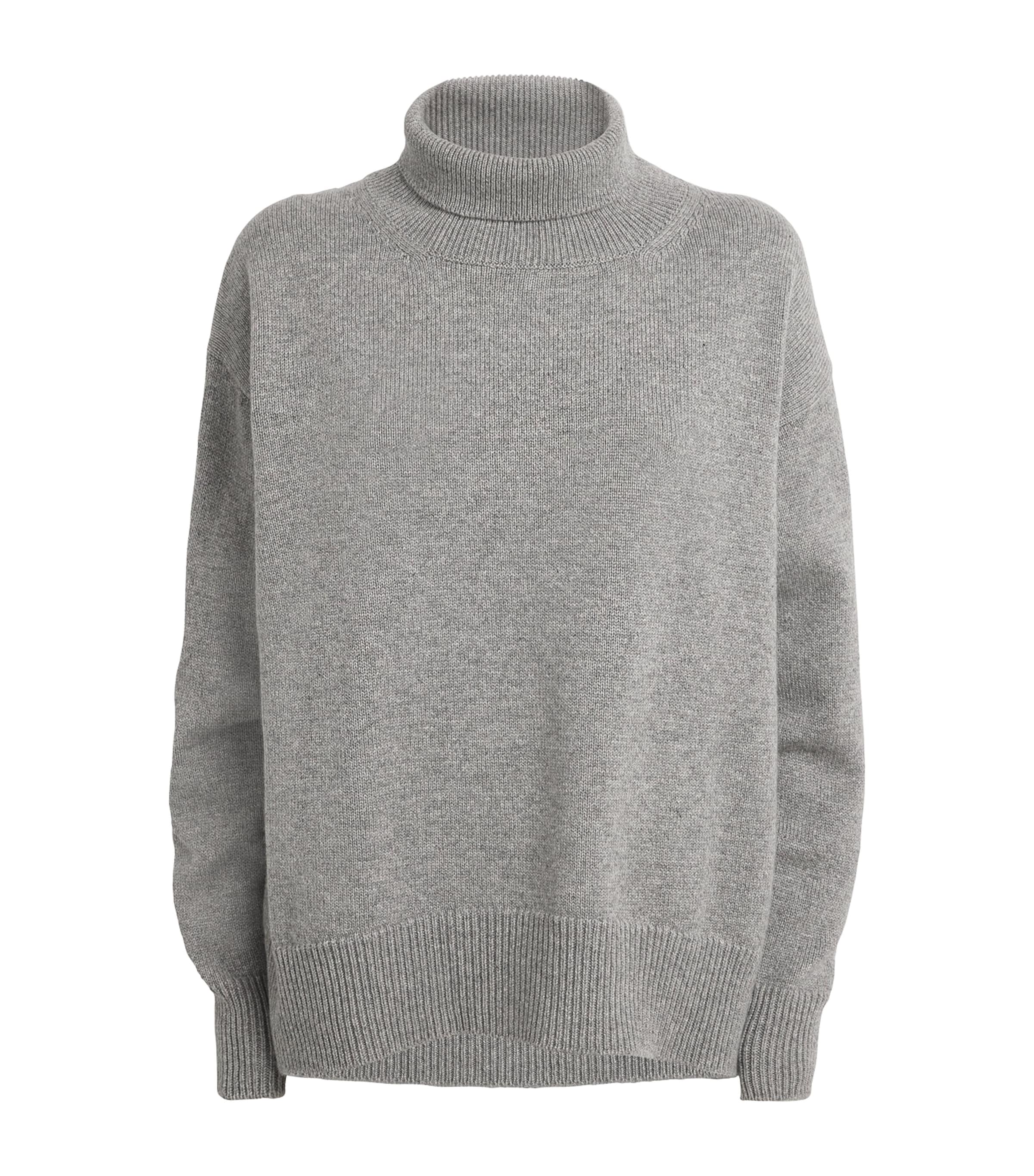 Johnstons Of Elgin Cashmere Oversized Rollneck Sweater In Grey