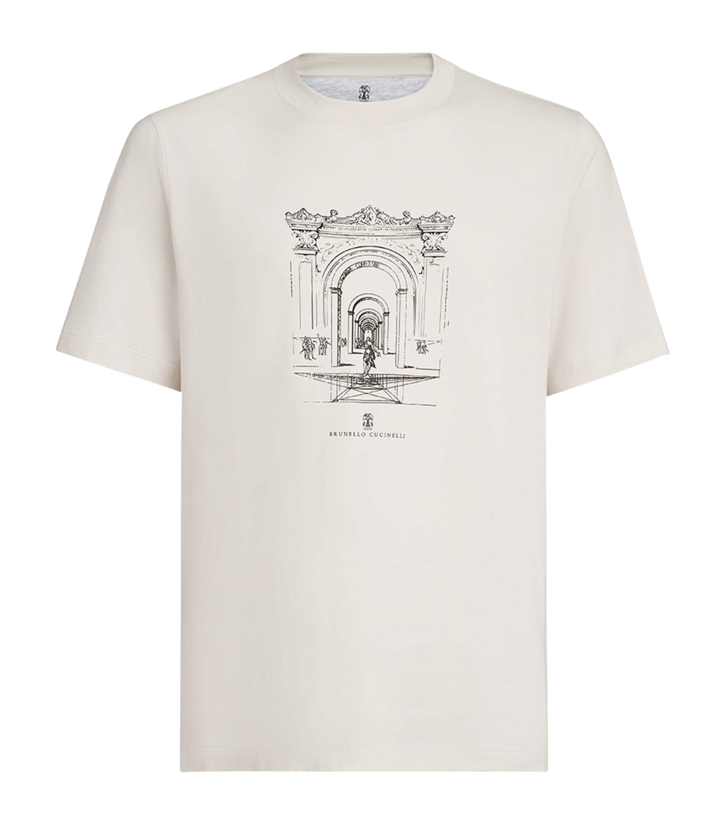 Brunello Cucinelli Mens Neoclassical Print T-Shirt Image 1