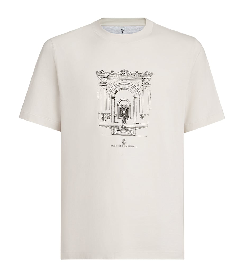 Brunello Cucinelli Mens Neoclassical Print T-Shirt Image 1