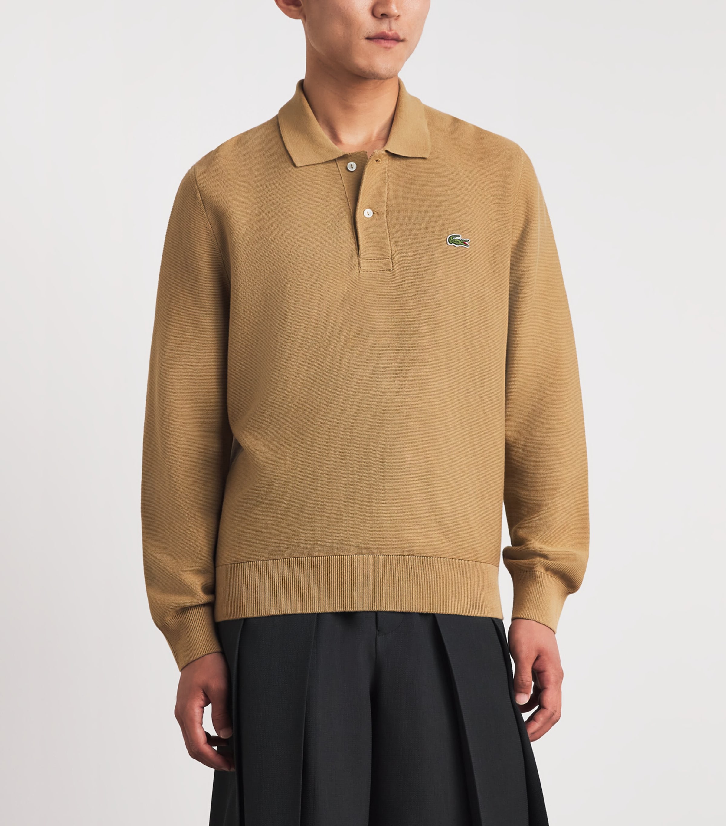Lacoste Mens Cotton Piqué Polo Sweatshirt Cookie Image 4