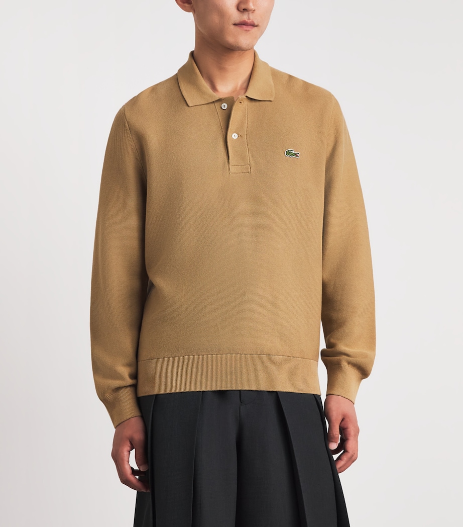 Lacoste Mens Cotton Piqué Polo Sweatshirt Cookie Image 4