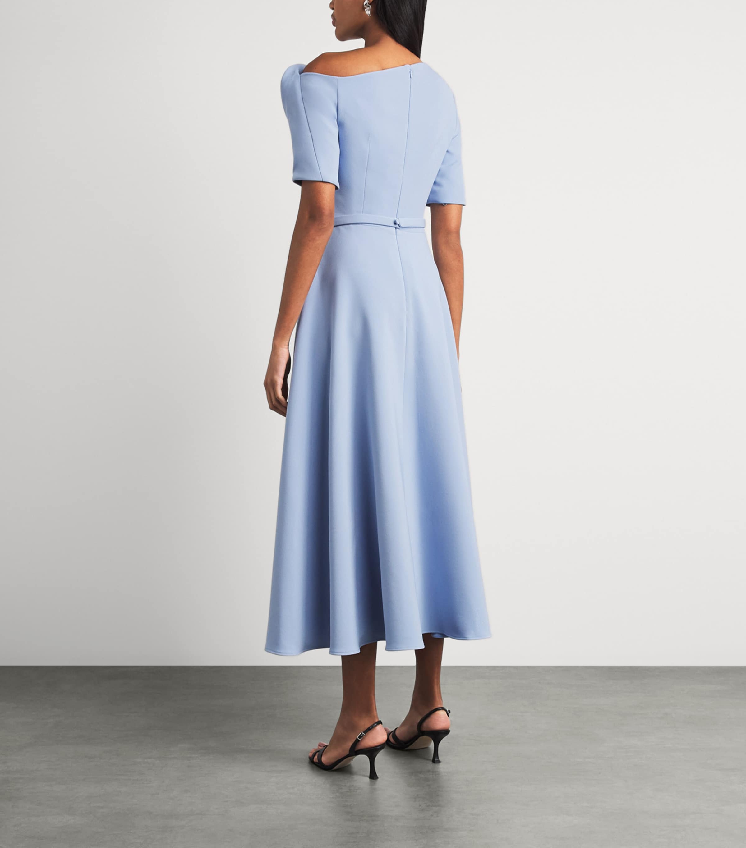 Safiyaa Womens Asymmetric Melinda Midi Dress Soft Sky Image 4