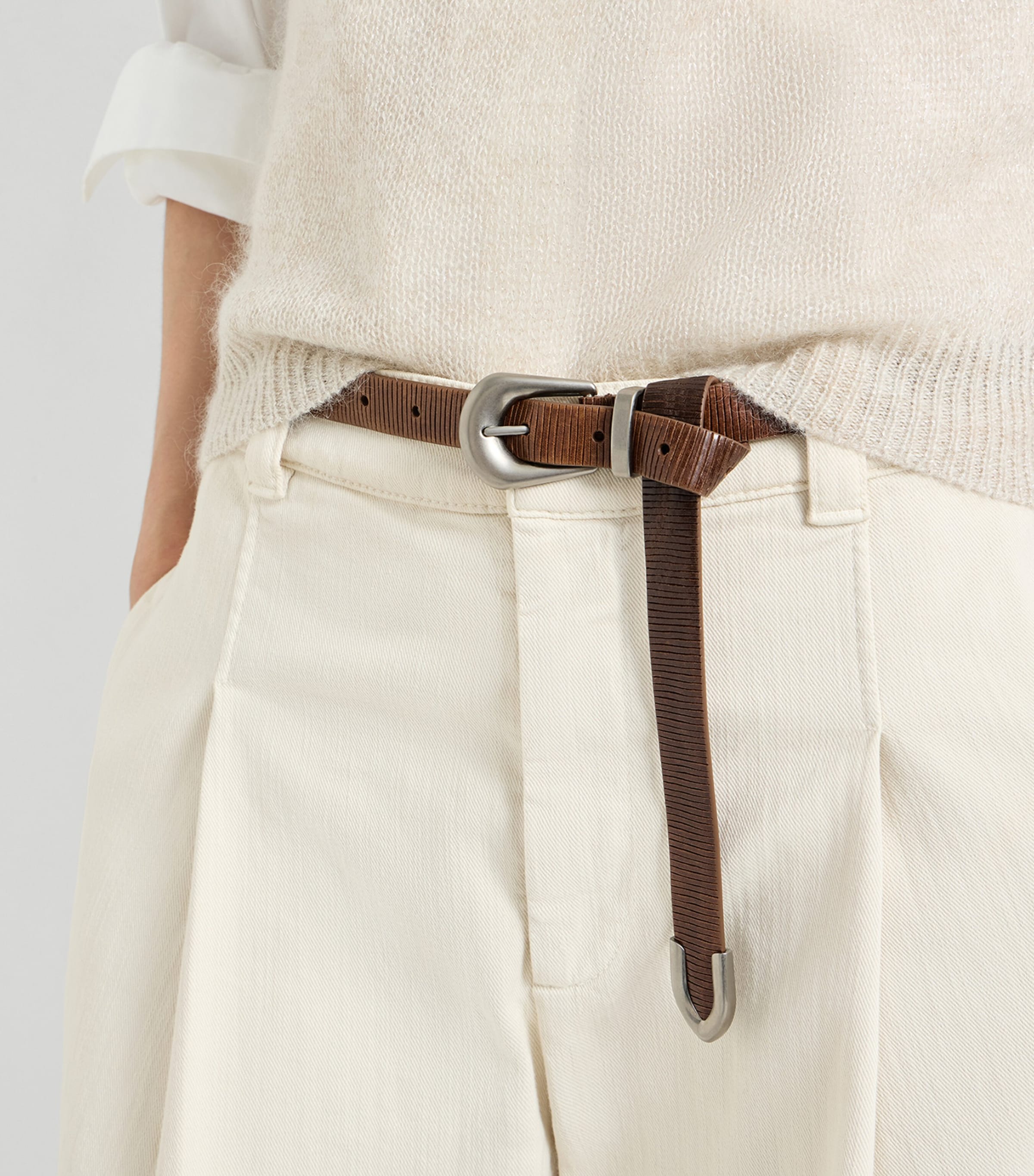 Brunello Cucinelli Textured Leather Belt Image 2