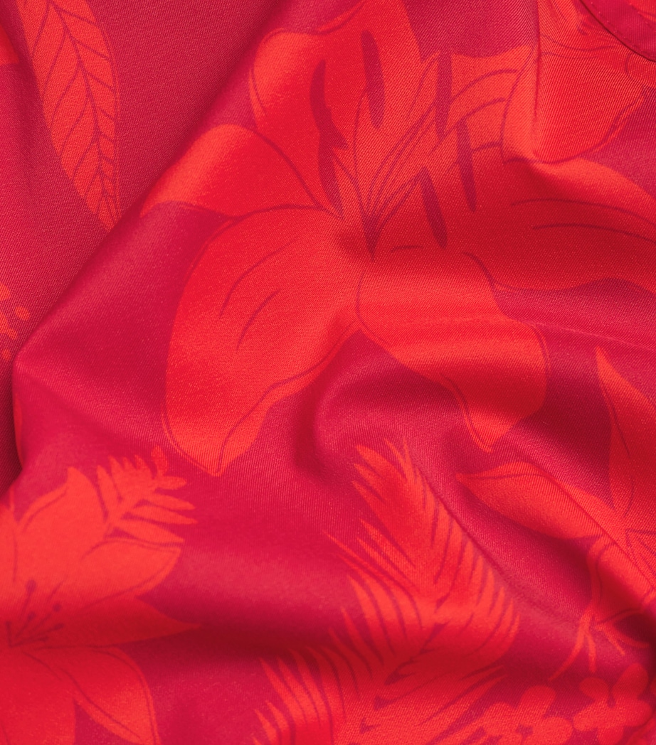 Flower Power Print Moorise Swim Shorts 228-LIPSTICK Image 5