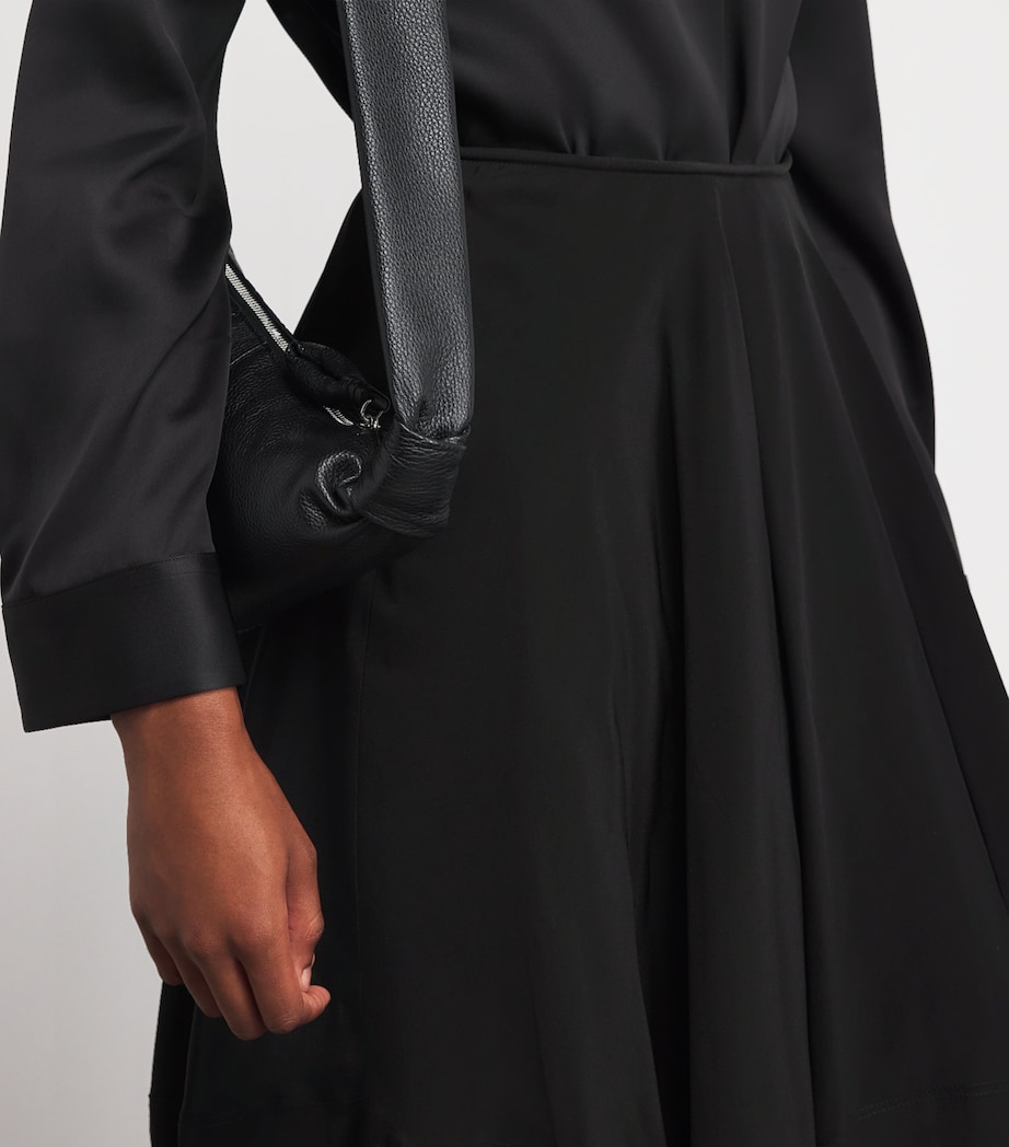 Silk Balloon Midi Skirt BK999 BLACK Image 6