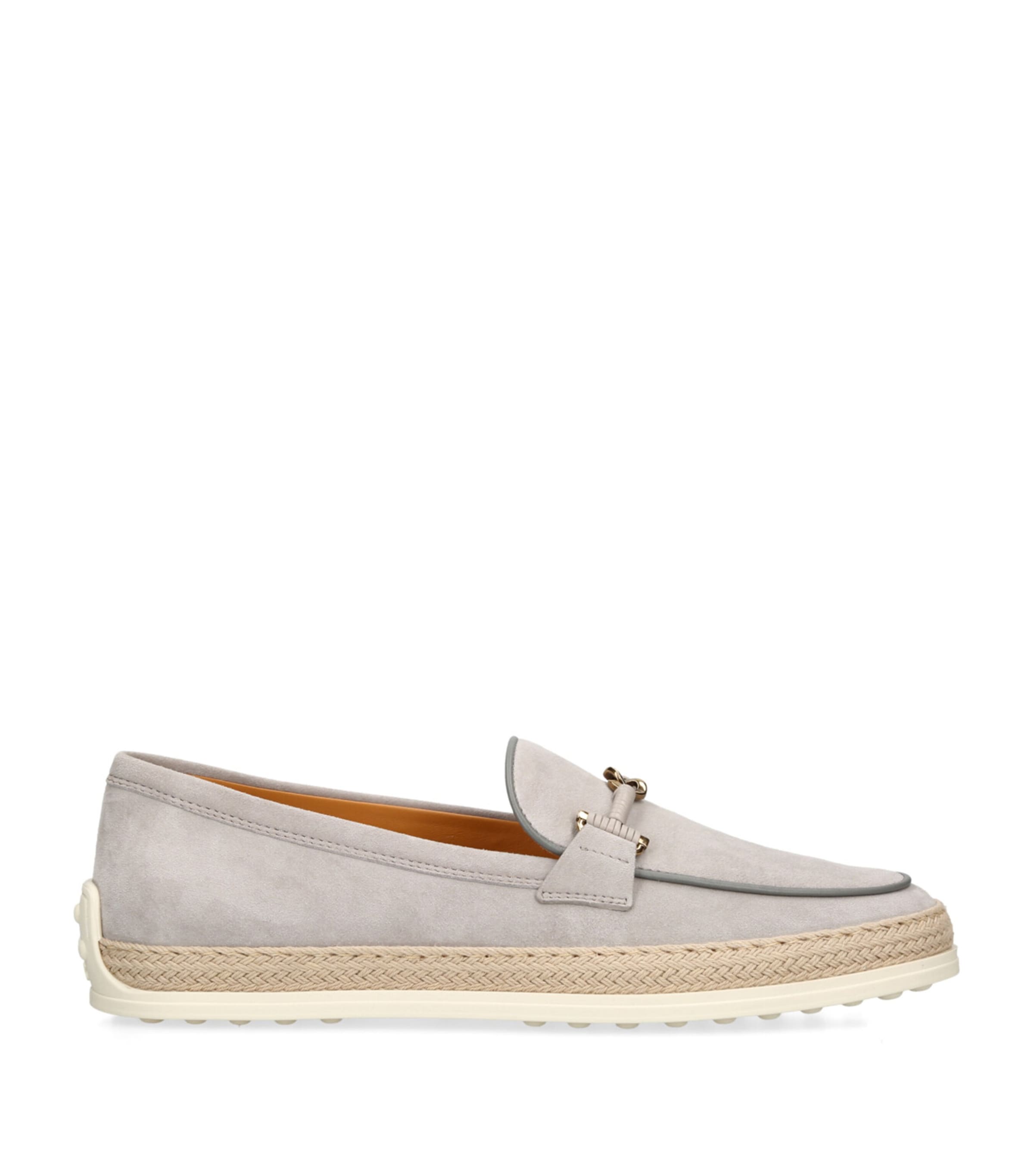 Tod's Leather Loafers In Grey