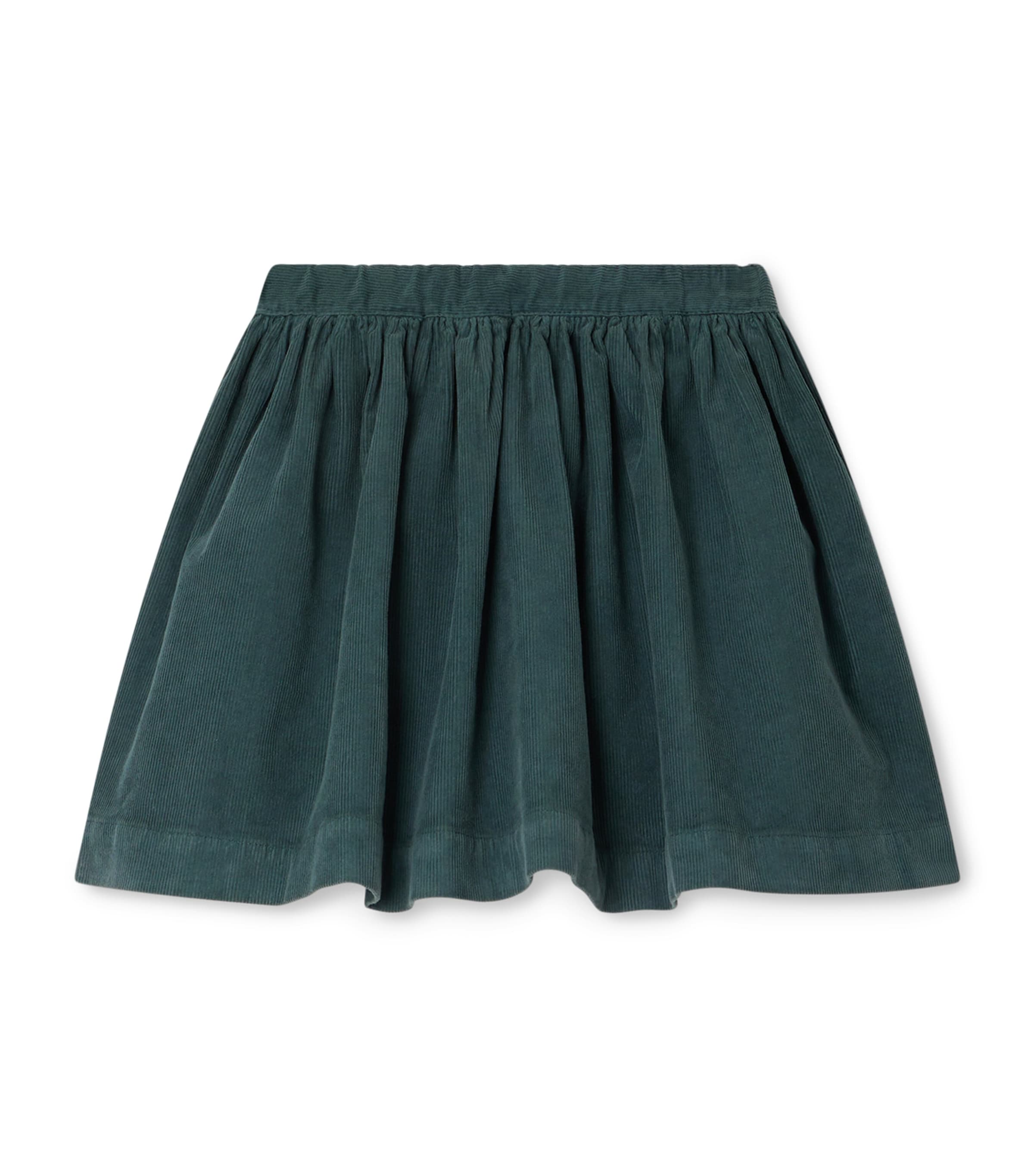 Bonpoint Corduroy Gathered Skirt In Green