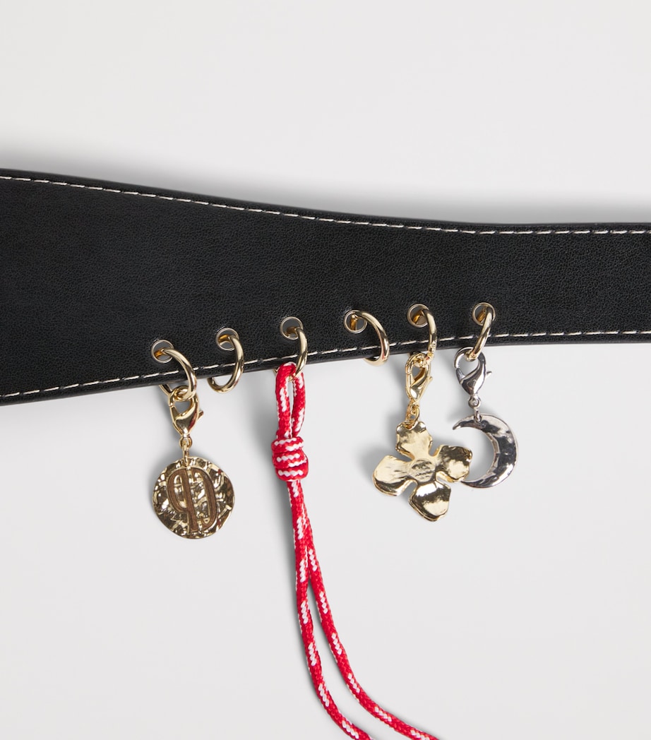 Claudie Pierlot Leather Charm-Detail Belt Black Image 5