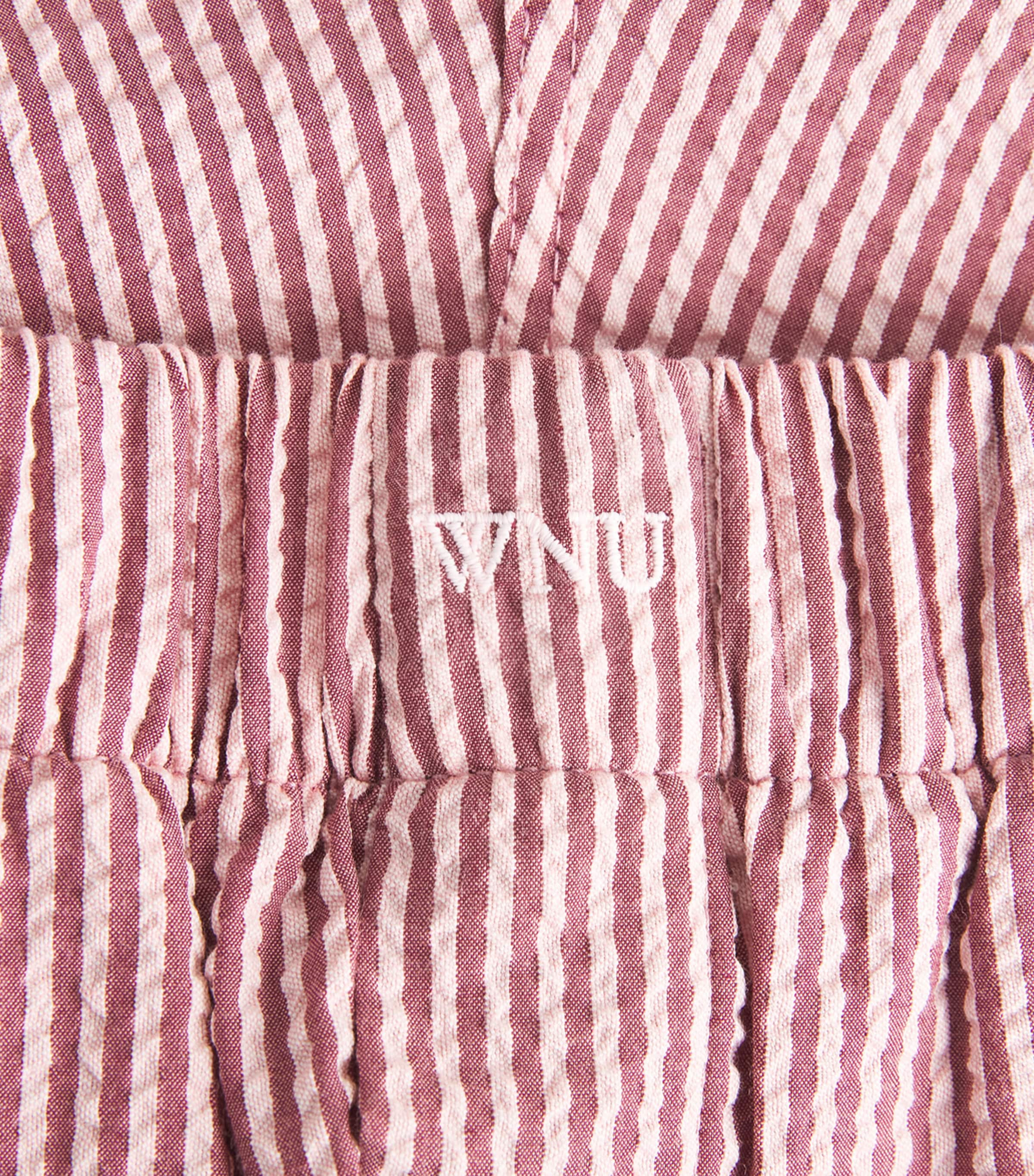 With Nothing Underneath Womens Cotton Striped Seersucker Boxer Shorts Pink Berry Stripe Image 6