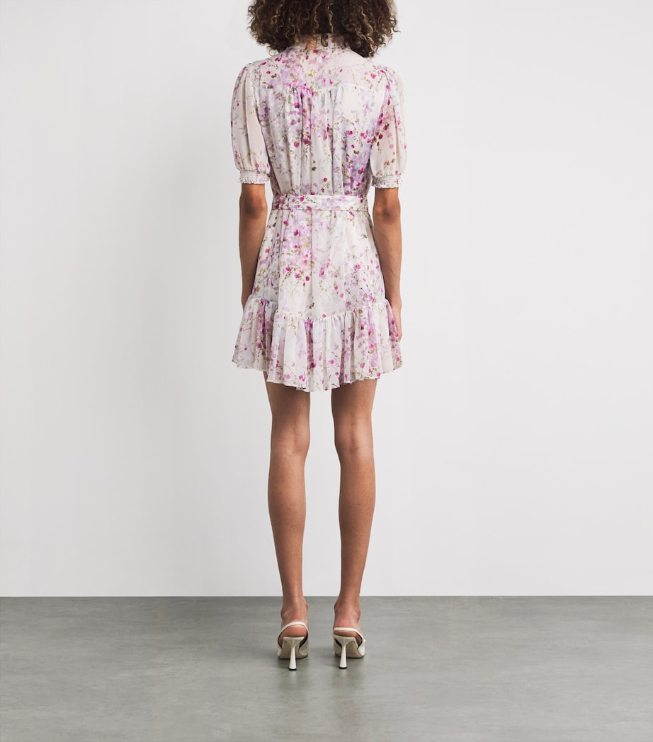 Cinq A Sept Womens Midsummer Bloom Halbini Mini Dress Ivory Multi Image 3