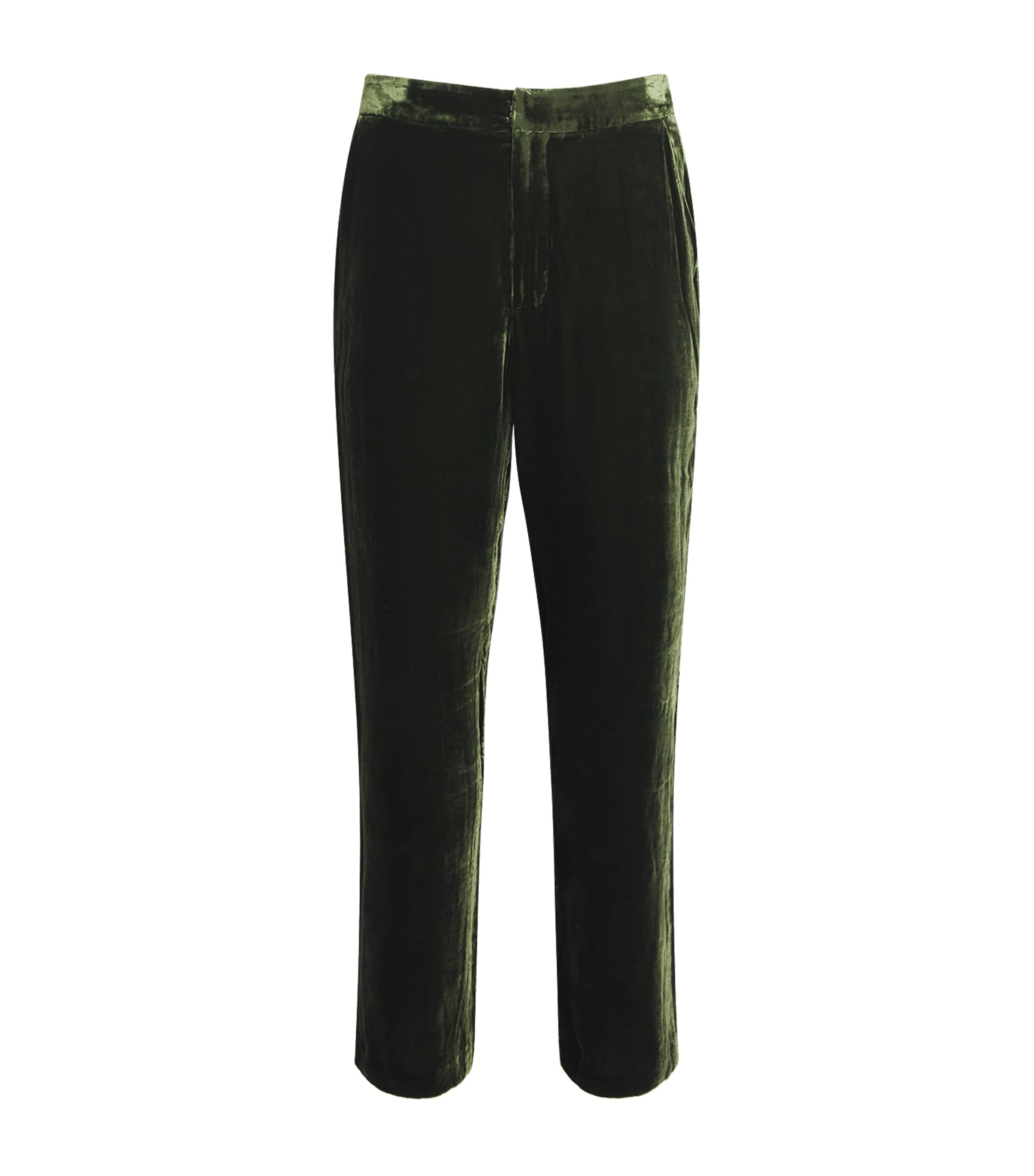 L'agence Velvet Rebel Straight Trousers In Green
