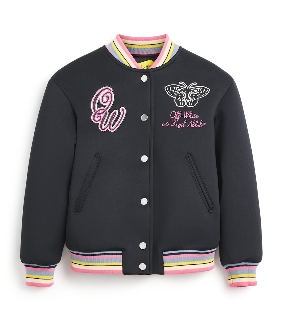 Off-White Kids Butterfly Varsity Bomber Jacket (4-12+ Years) Black Image 1