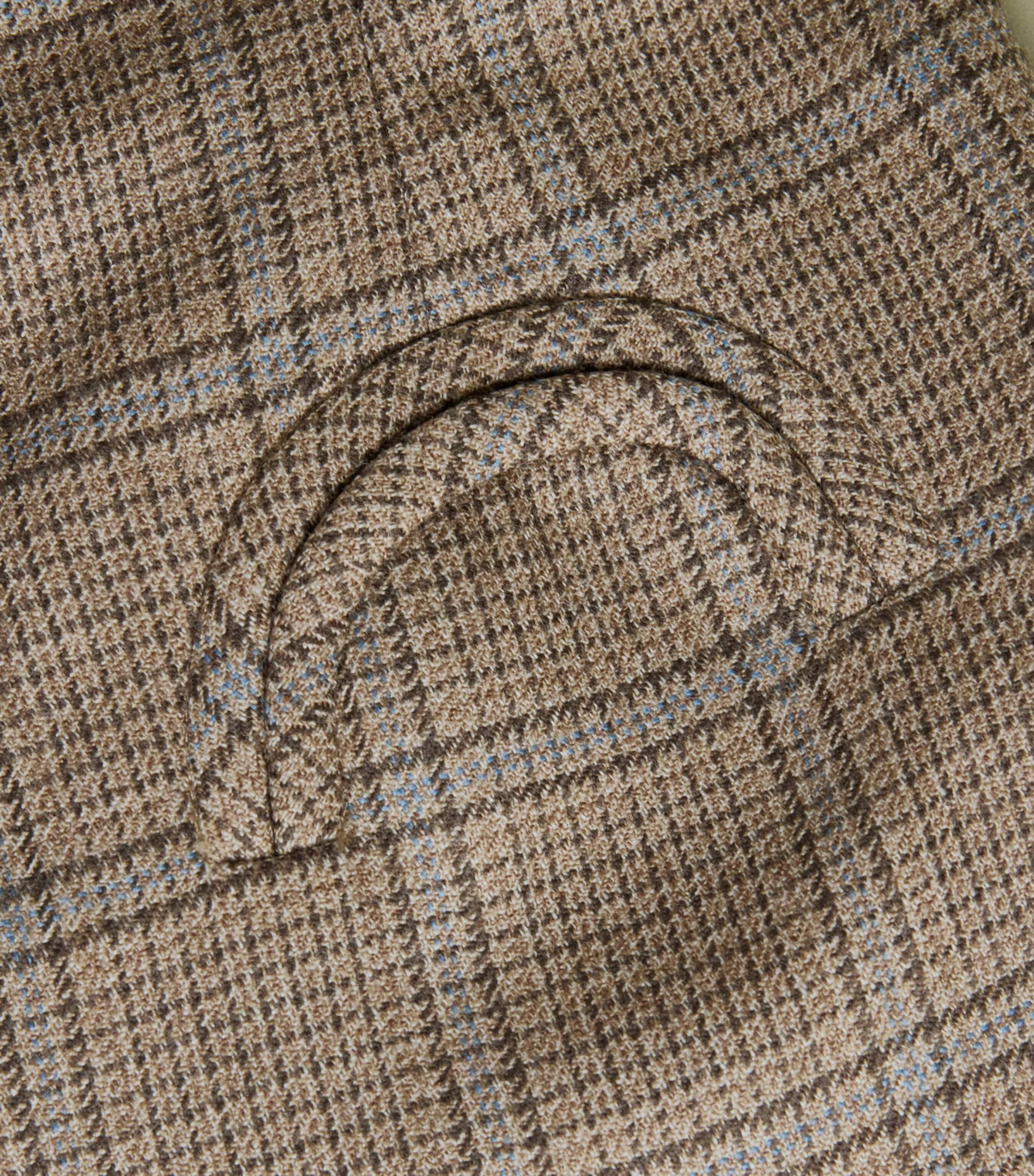 Blazé Milano Womens Virgin Wool Check Fox Tailored Trousers Beige Image 6