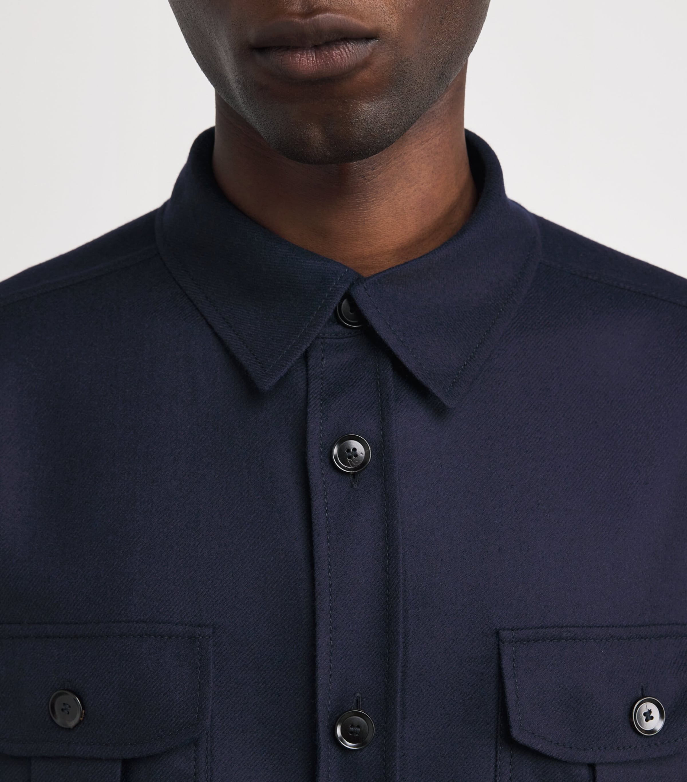 Brioni Mens Wool Twin-Pocket Overshirt Image 6