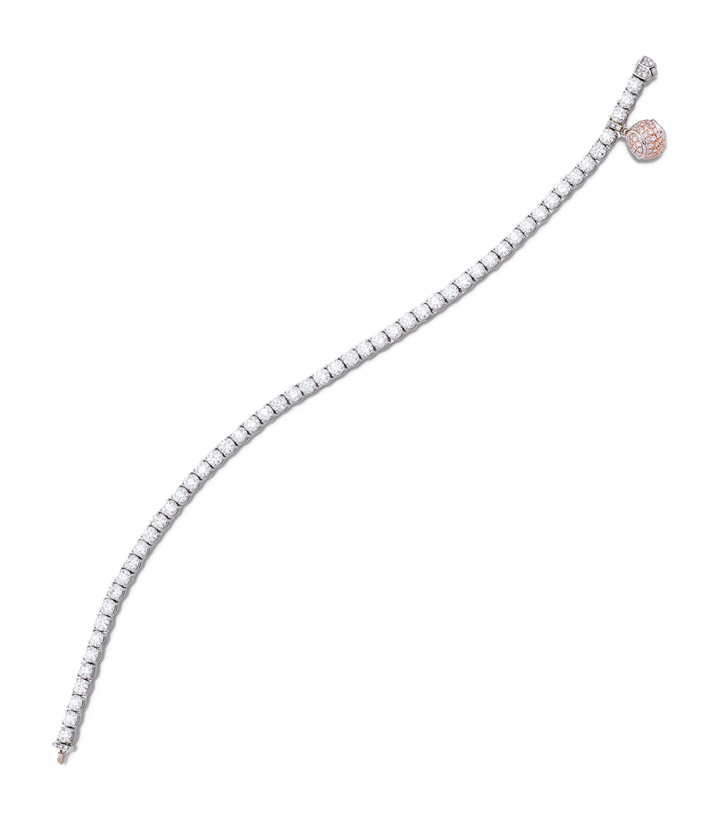 Boodles Platinum, Mixed Gold And Diamond Classic Tennis Bracelet In Metallic