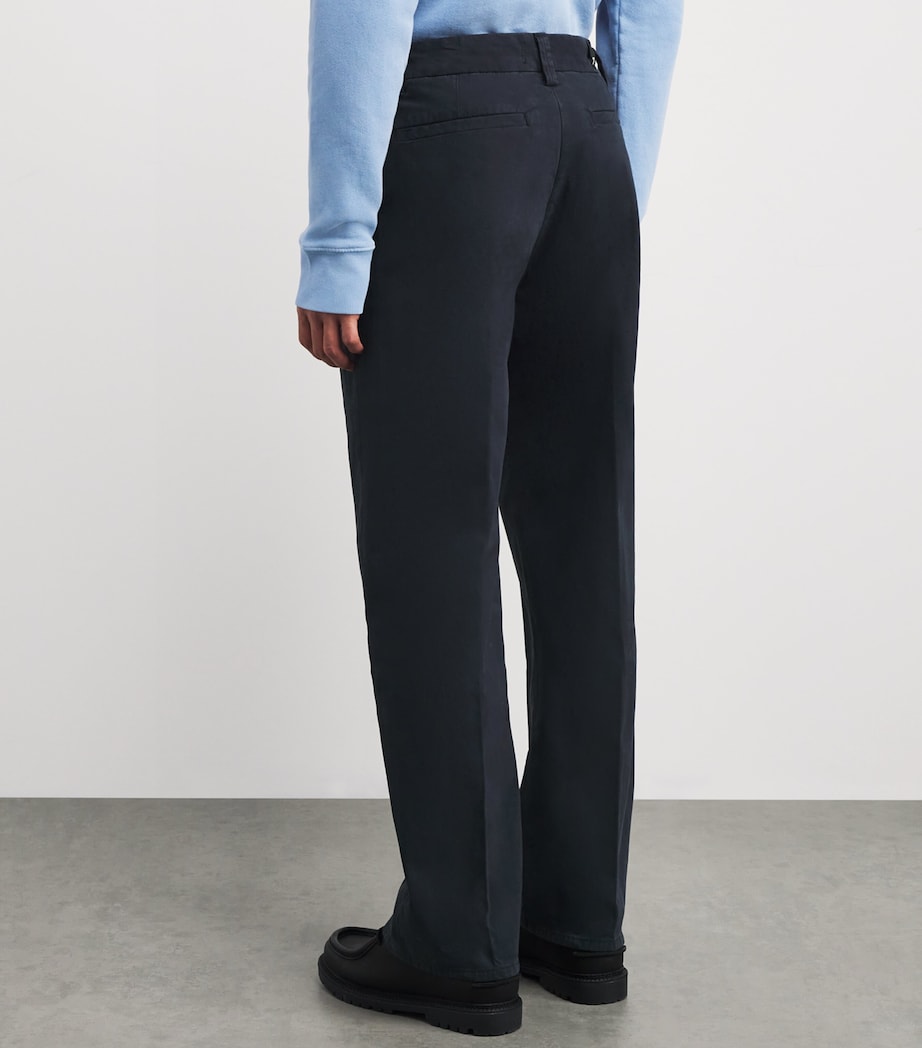 Stretch-Cotton Pleated Trousers U71NQ VULCAN Image 4